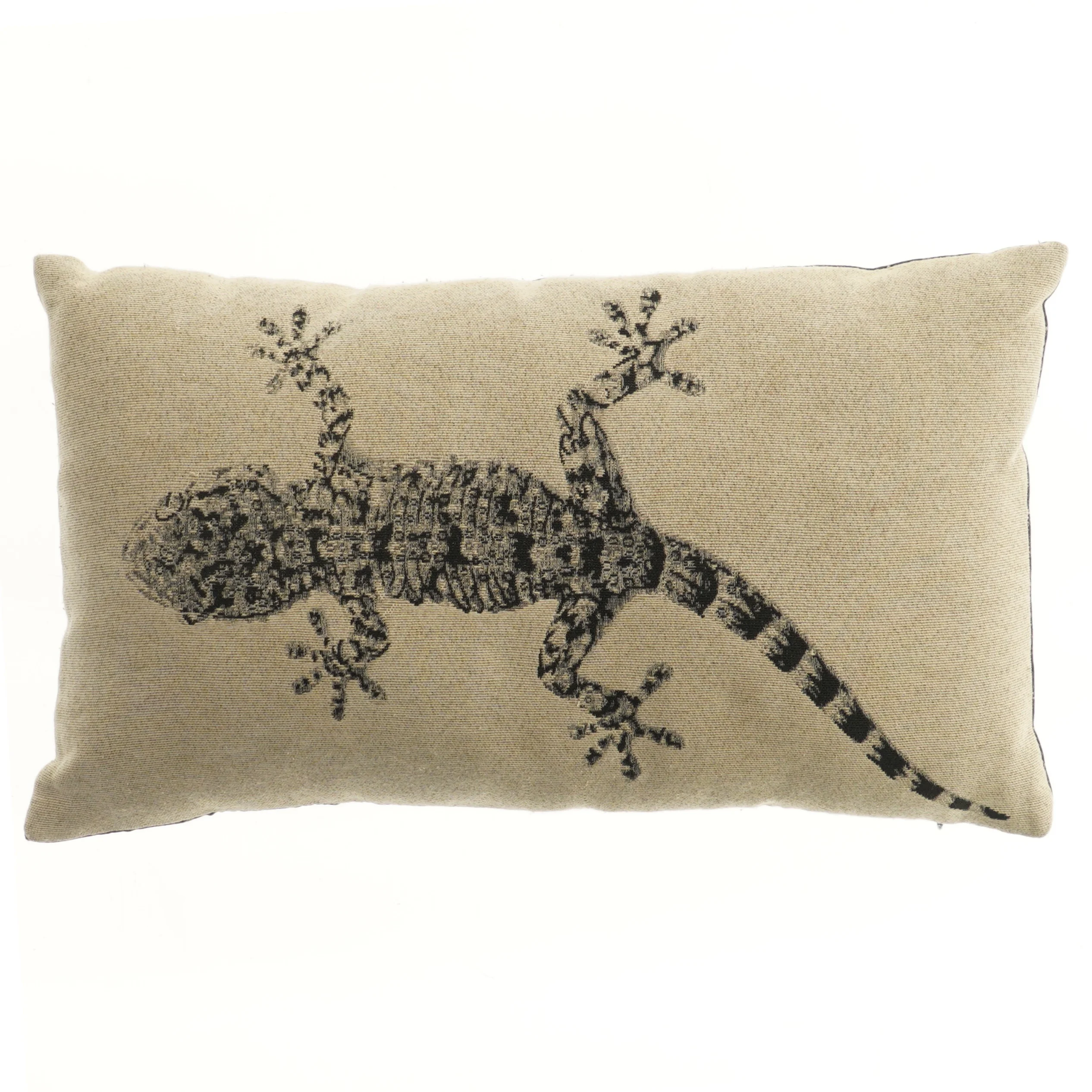 Pyntepude med øglemotiv (str. 48,5x28,5 cm)