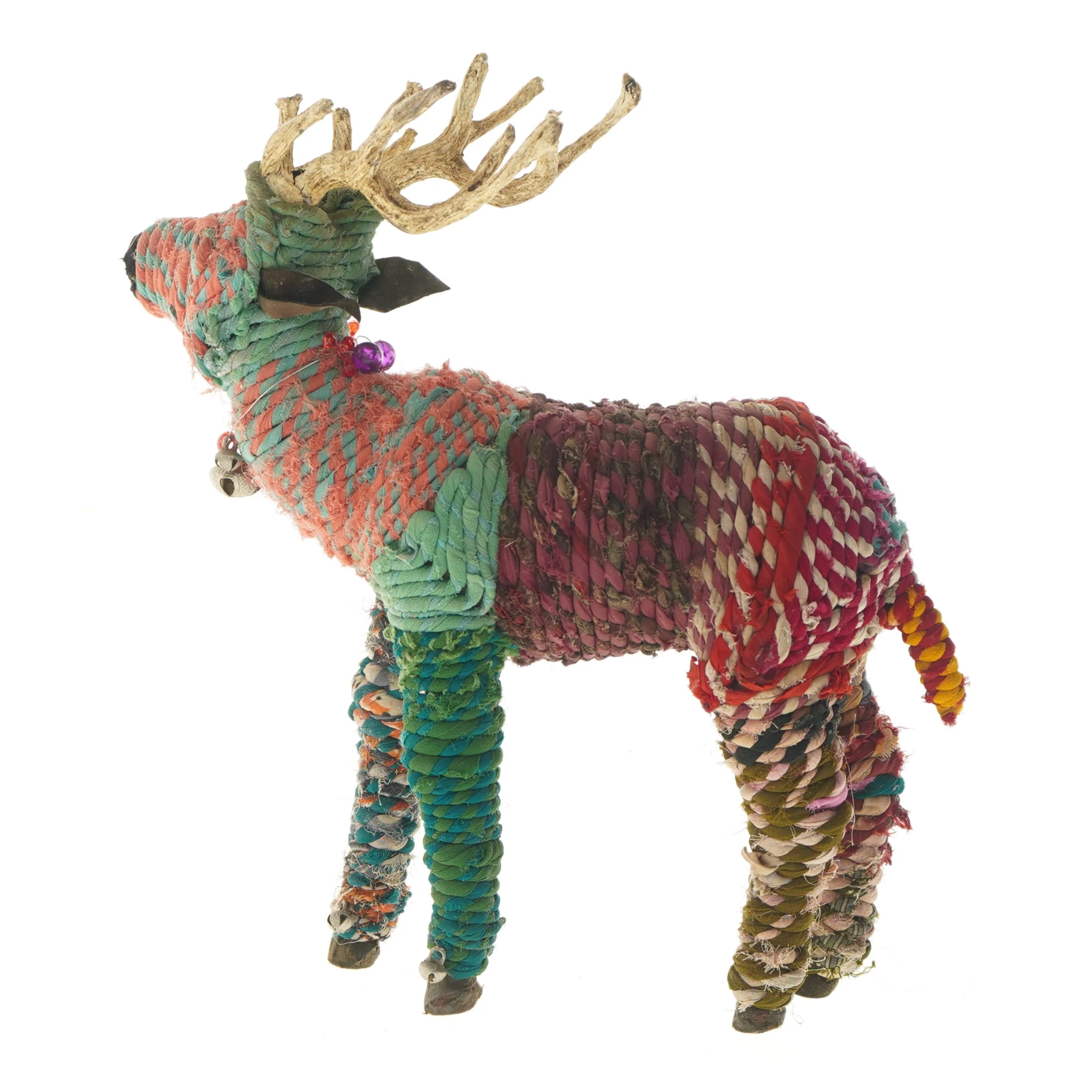 Dekorativ hjortefigur af reb (str. 31x34 cm)