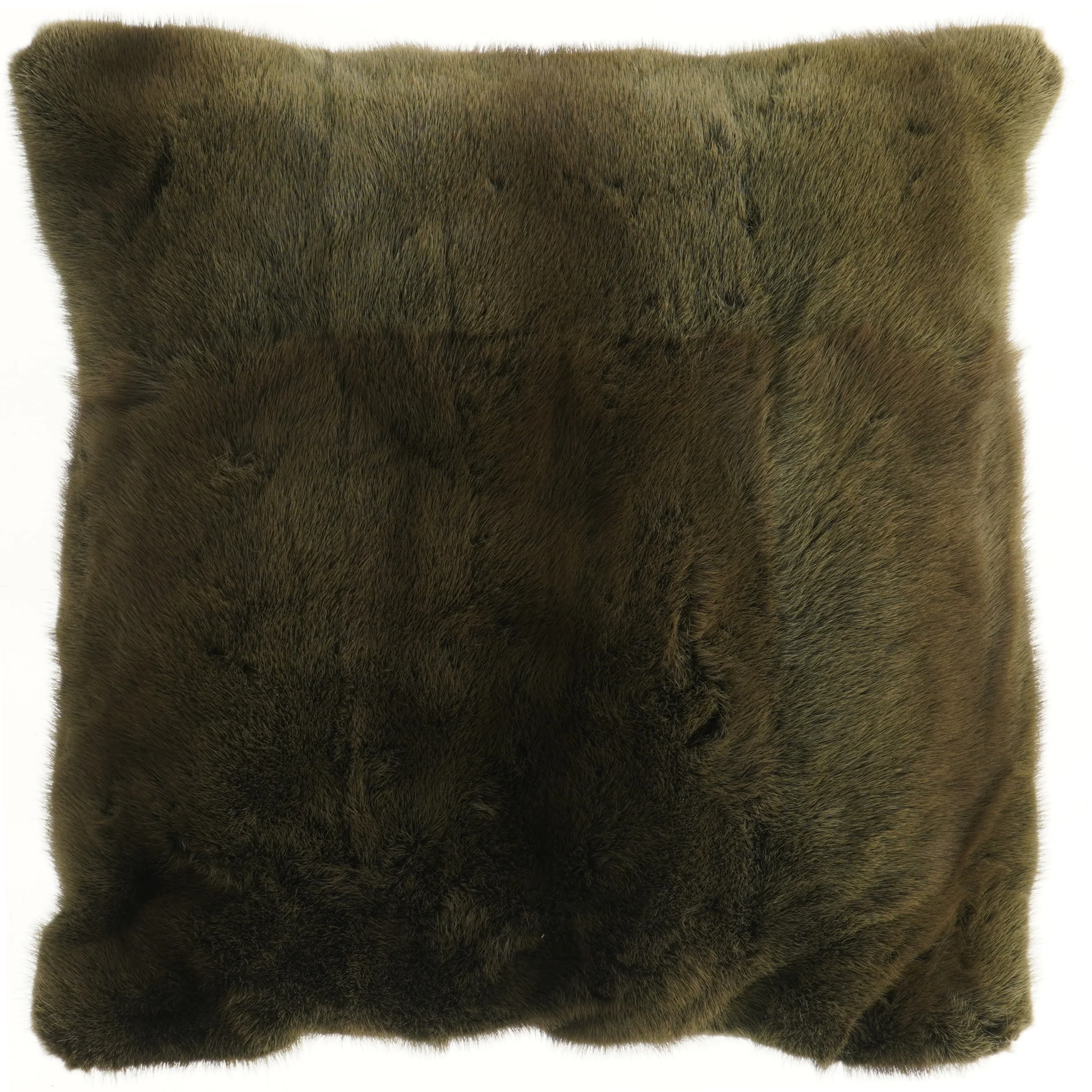 Firkantet pelspude med skindbagside  (str. 45x48 cm)