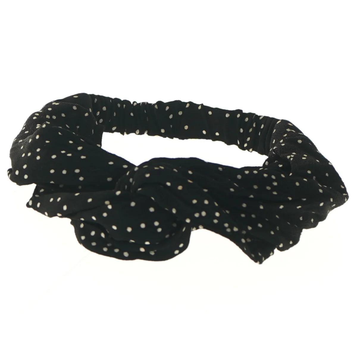 Prikket sort hårelastik (str. 16 cm)