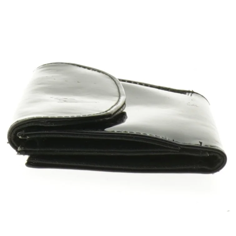 Sort læderpung (str. 14x10 cm)