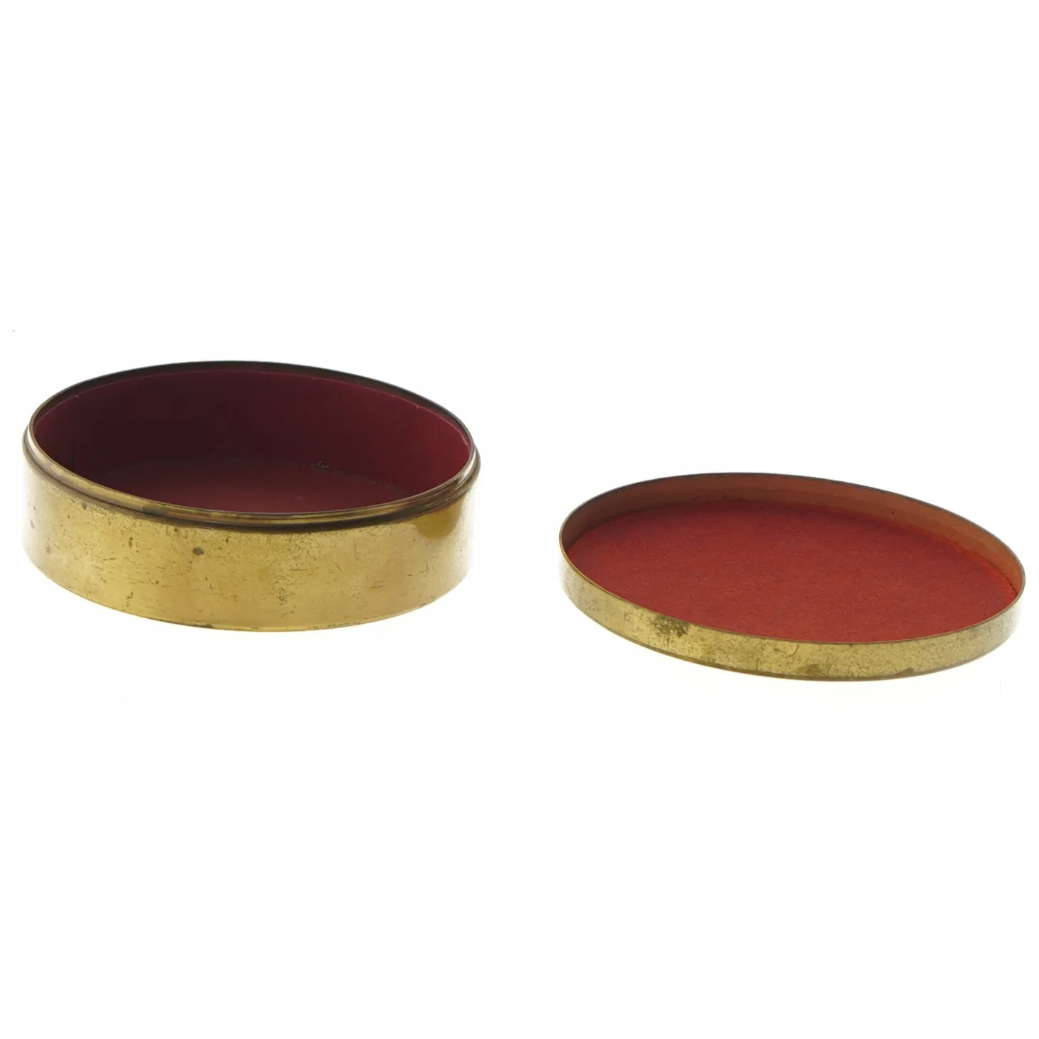 Messing opbevaringsæske (str. Ø 11x3,5 cm)