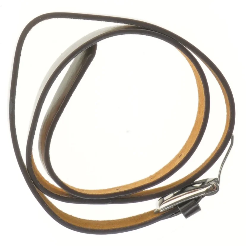 Sort læderbælte (str. 108 cm)