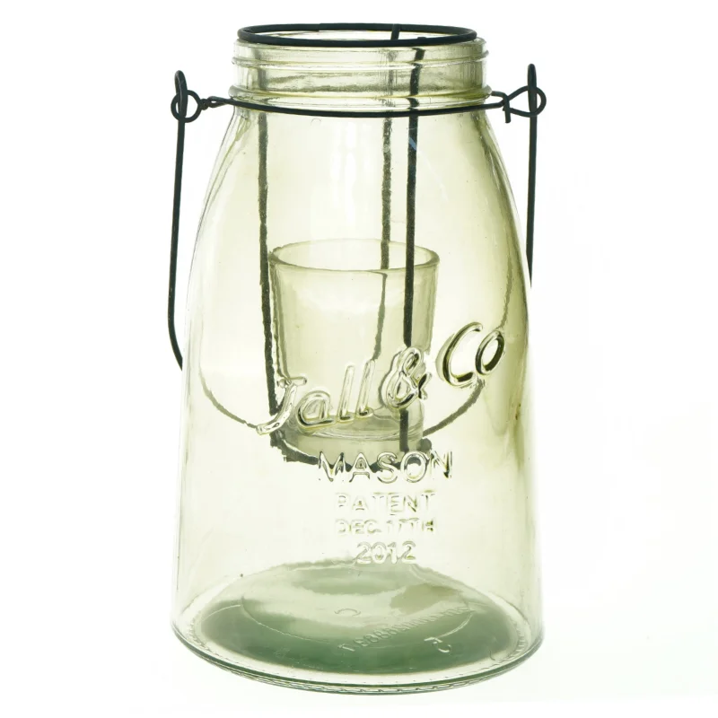 Glas til fyrfadslys (str. 21 x 12 cm)