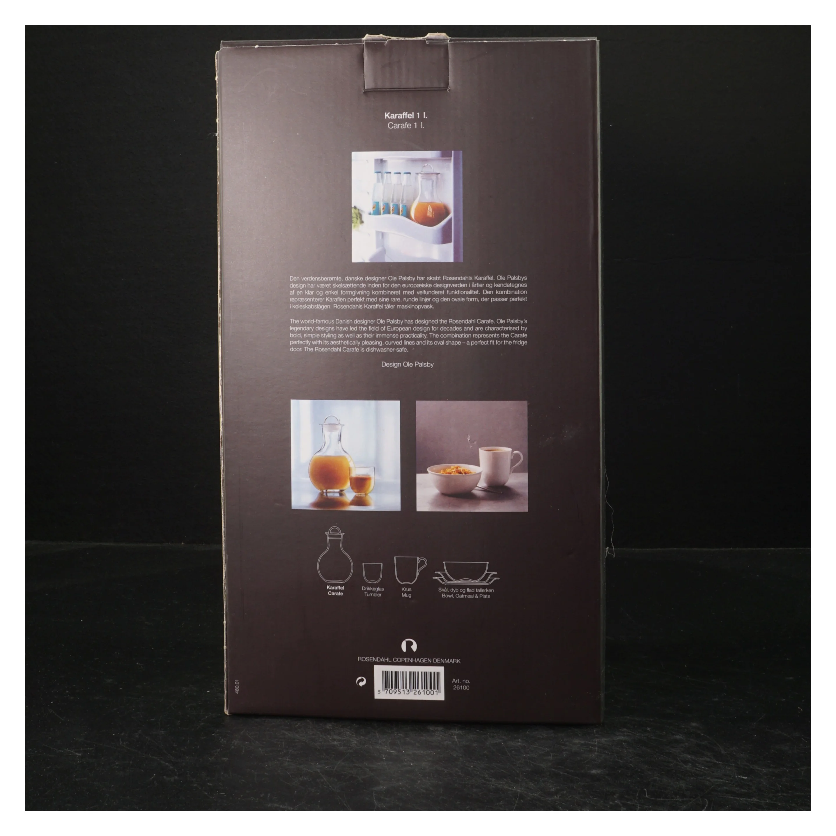 Karaffel i glas fra Rosendahl (str. 22,5 cm)