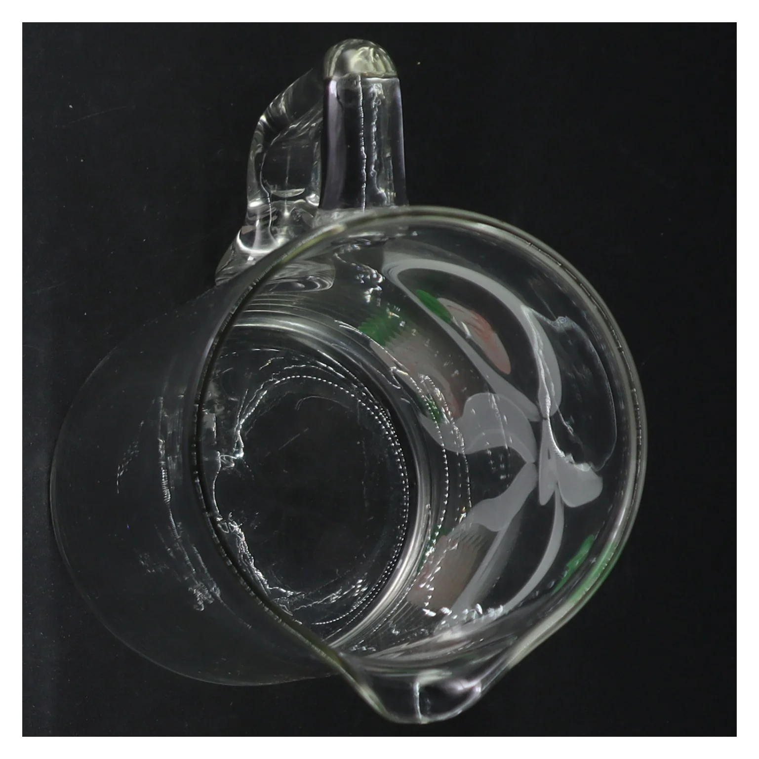 Glaskande med blomsterdesign (str. 20 cm)