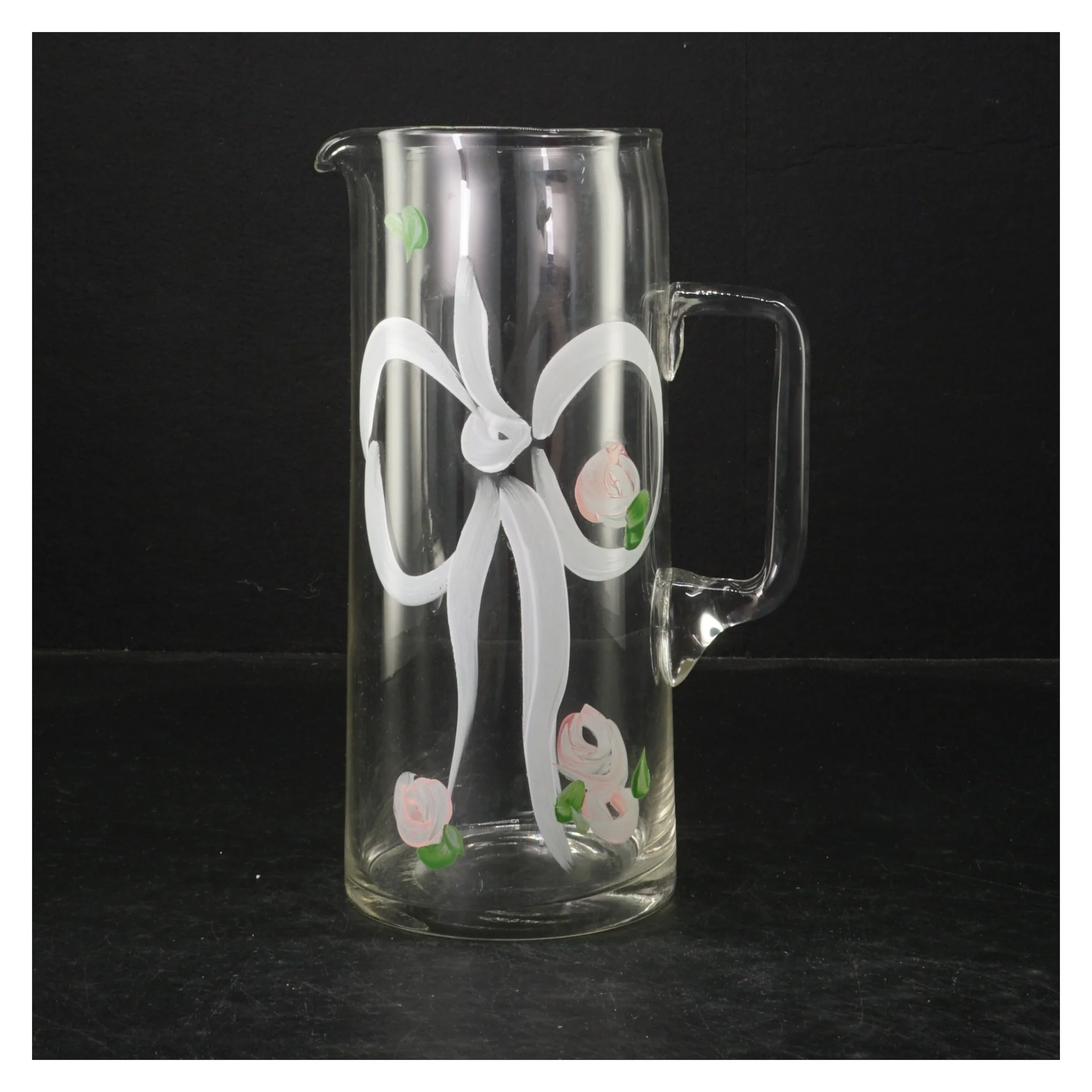 Glaskande med blomsterdesign (str. 20 cm)