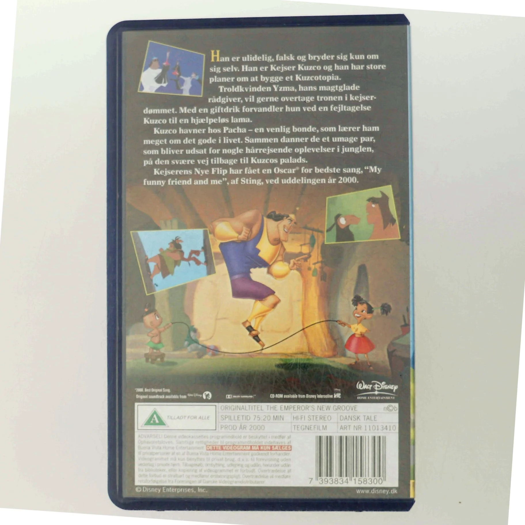 VHS-film 'Kejserens Nye Flip' fra Disney