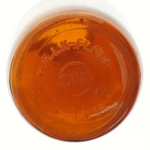 Vintage glasflaske 22 cm fra DKF (str. 22 cm)