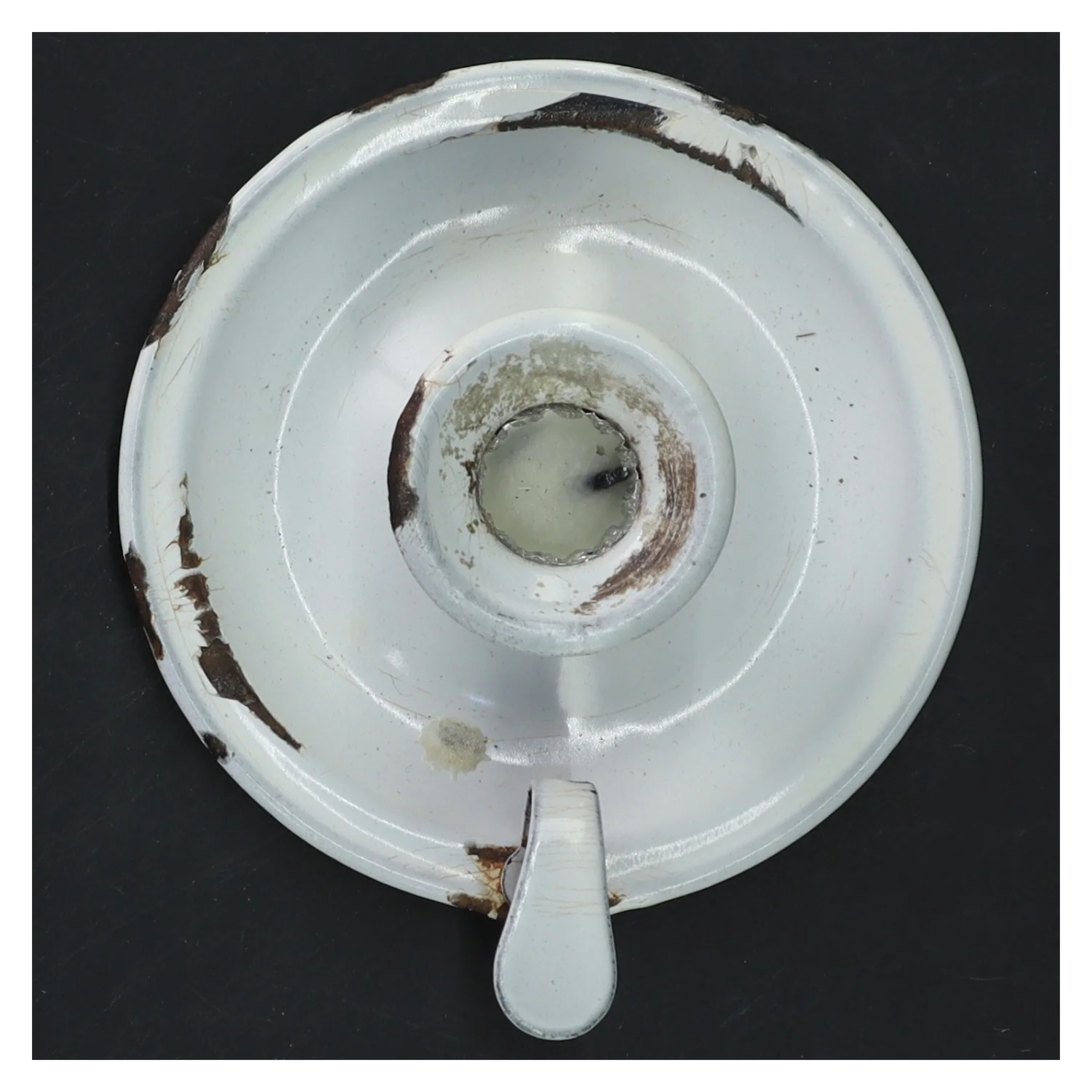 Emalieret lysestage (str. Ø 13x5 cm)