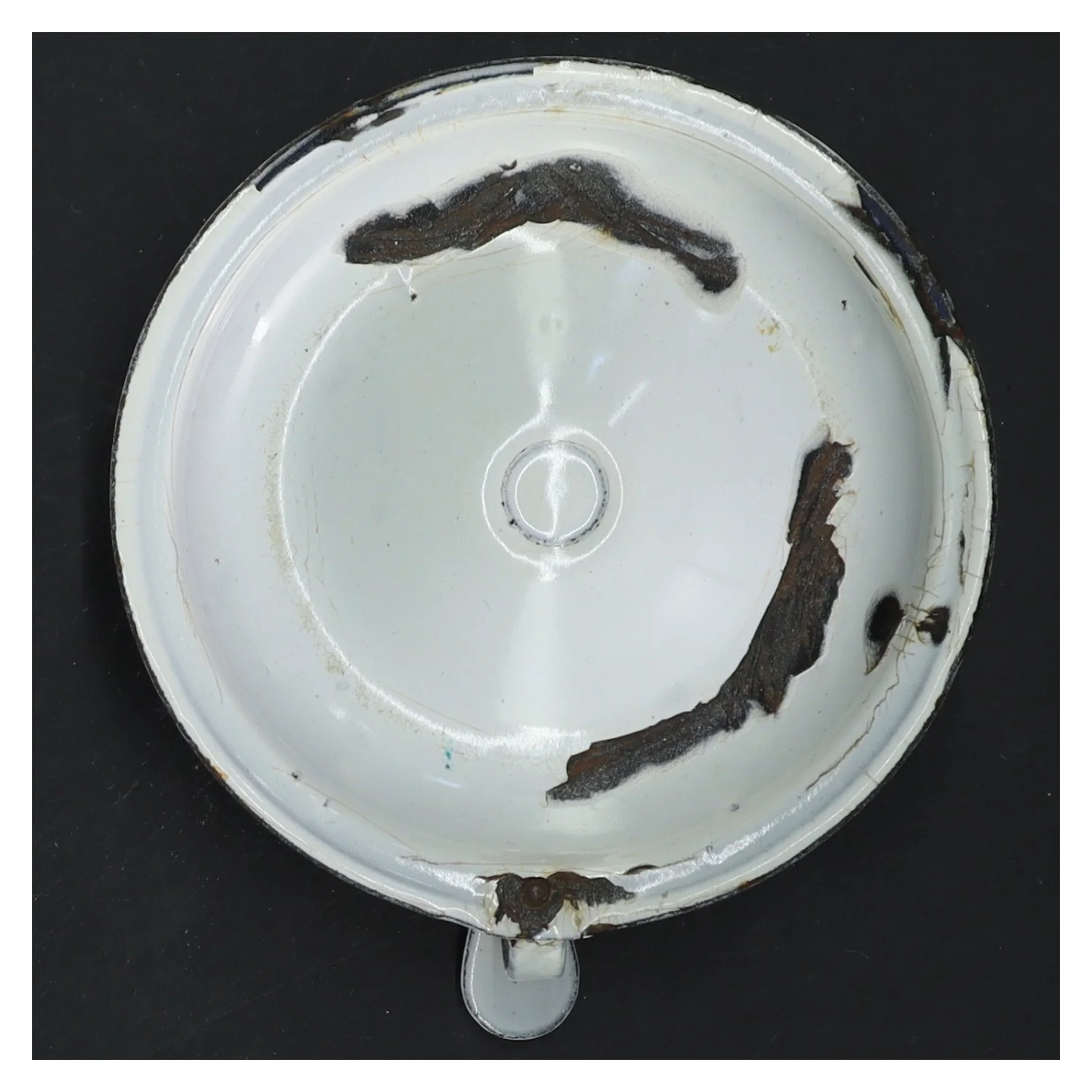 Emalieret lysestage (str. Ø 13x5 cm)