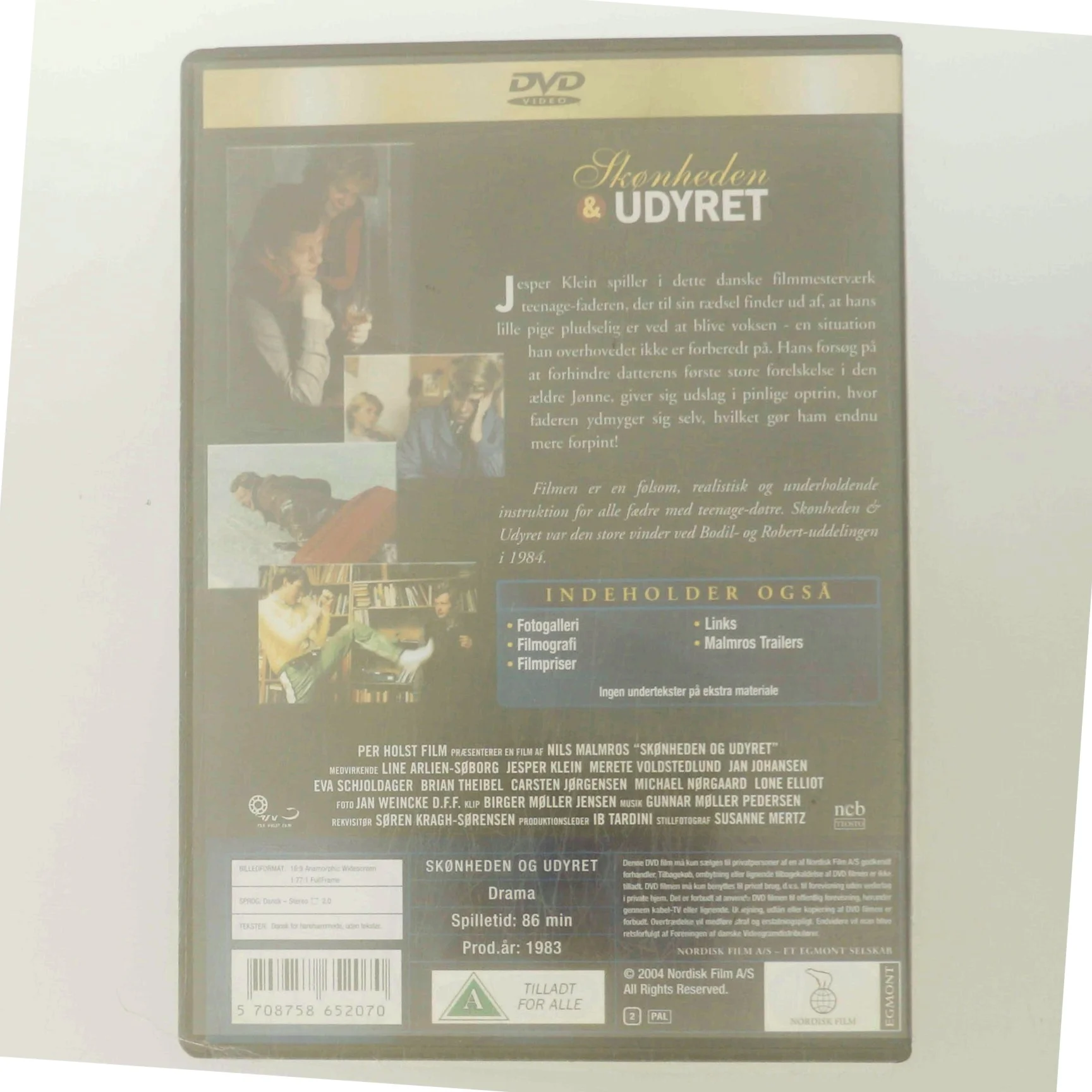 Skønheden  and  Udyret (Nils Malmros) - DVD /movies /standard / DVD med Jesper Klein (DVD)