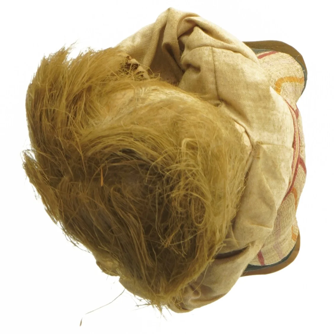 Vintage dukke med stribet tøj (str. 30 cm)