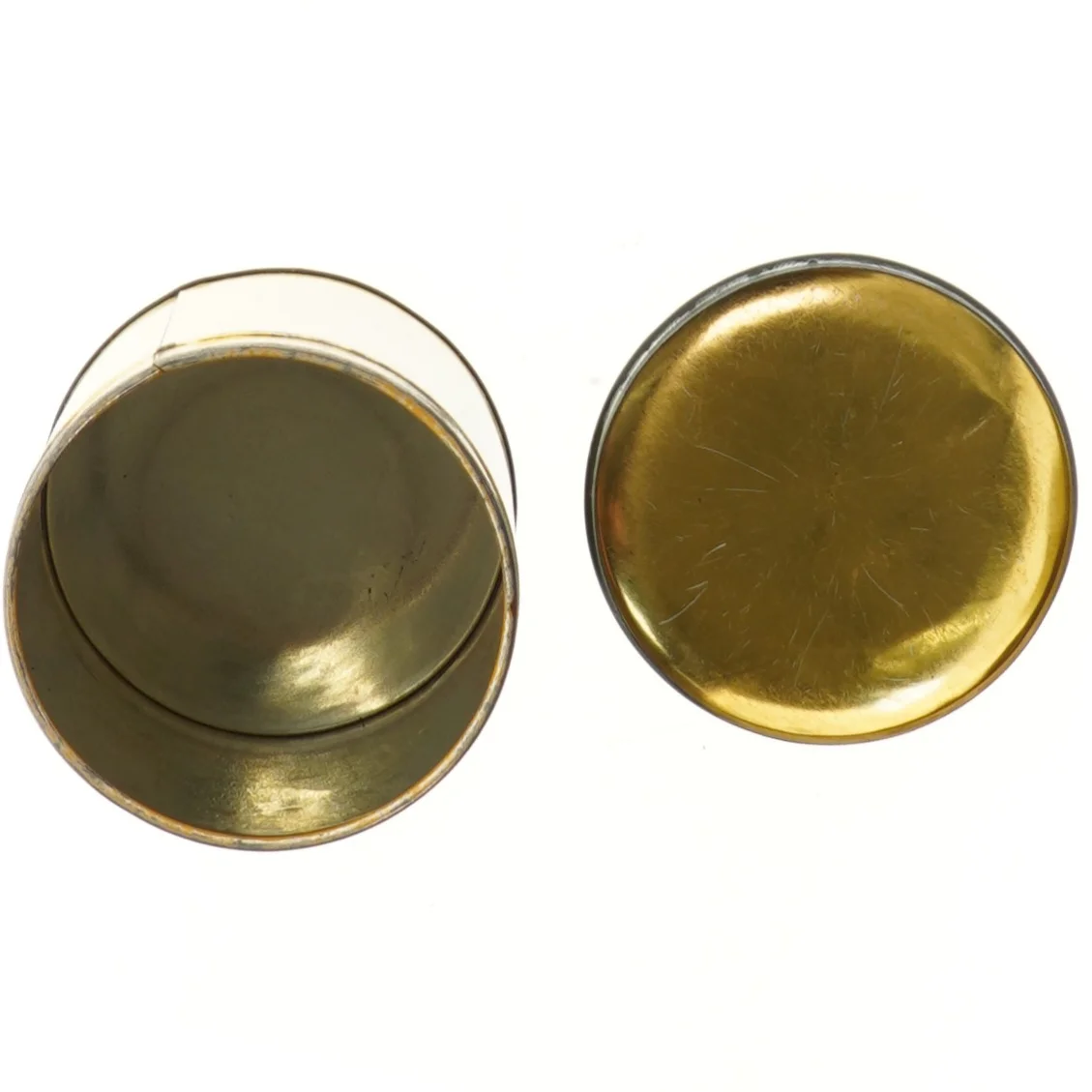 Metalbeholder med låg (str. Ø 10 cm længde 13,5 cm)