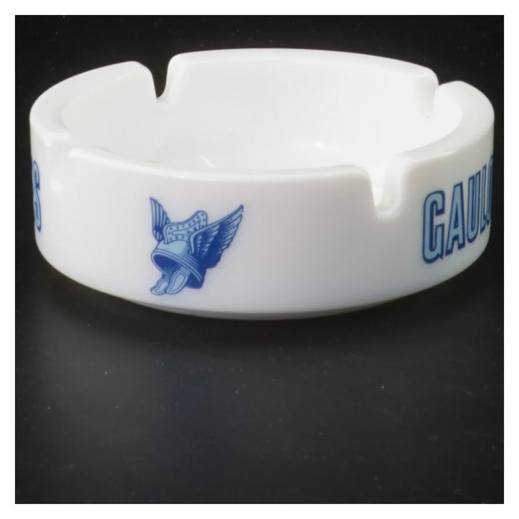 Ældre reklameaskebæger fra Gauloises (str. Ø 10x3,5 cm)