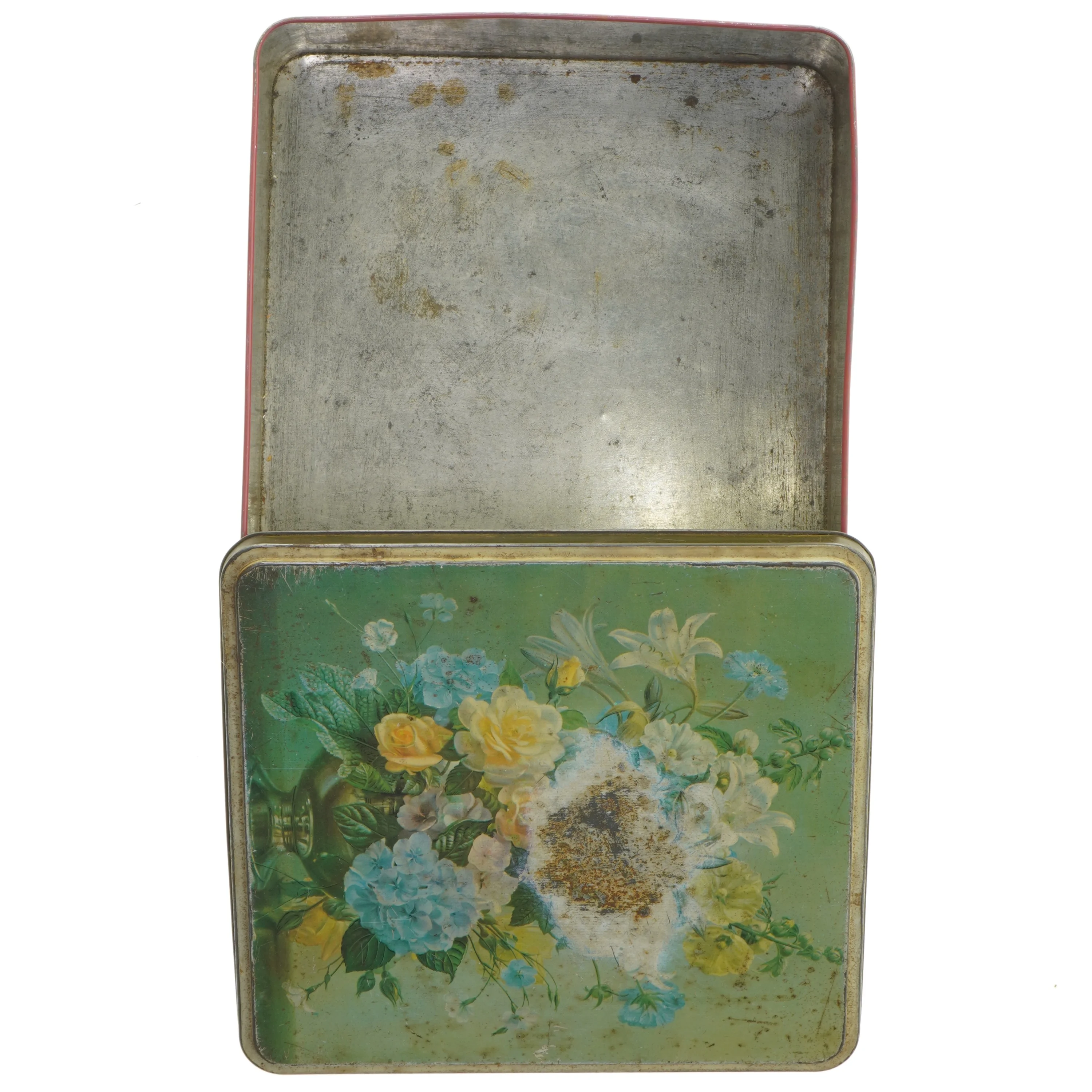 Vintage metal tin (str. 9x23x23 cm)