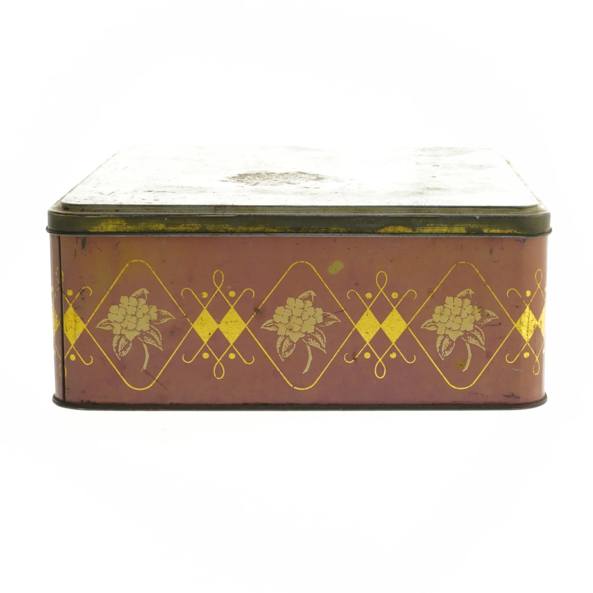 Vintage metal tin (str. 9x23x23 cm)