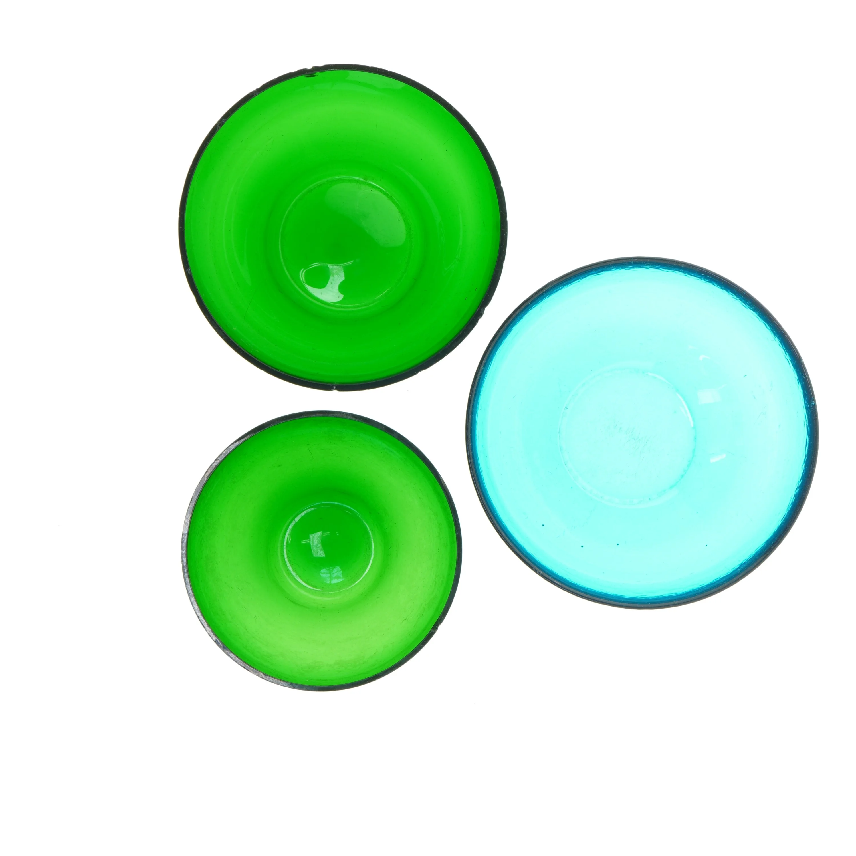 Vintage Farvede glas skåle (str. Ø 15,5x8,5&ø18,5x8,5&ø20x8 cm)