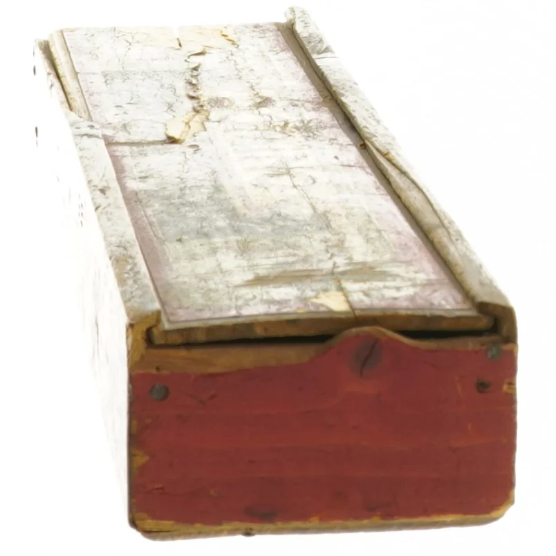 Antikt Dominosæt i trææske (str. 4x26x6 cm)