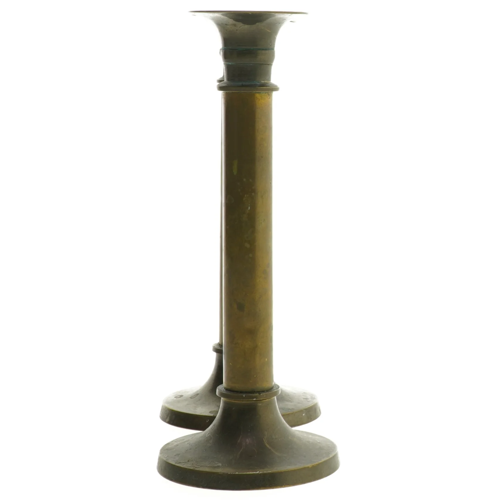 Brune messinglysestager (str. 20 cm)