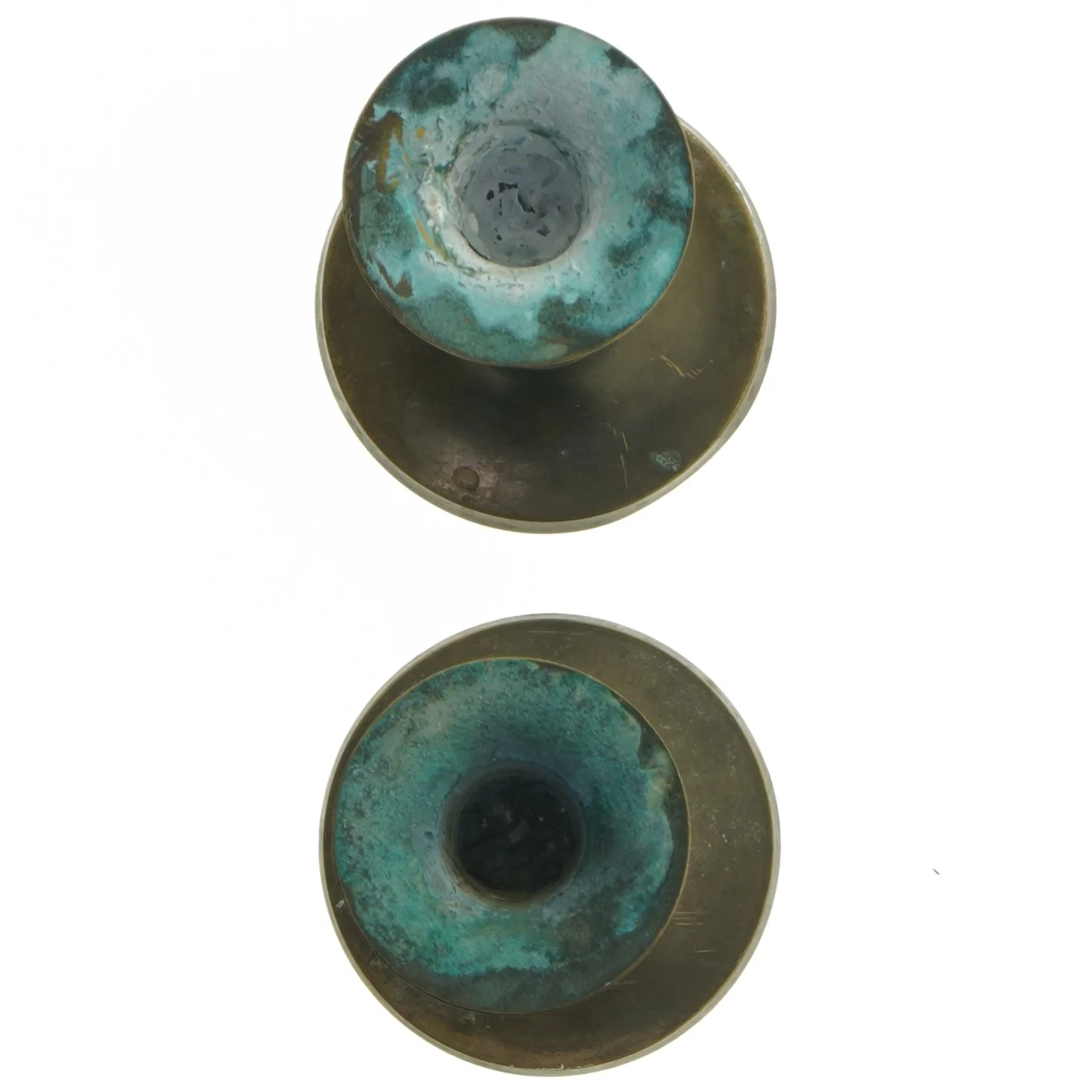 Brune messinglysestager (str. 20 cm)