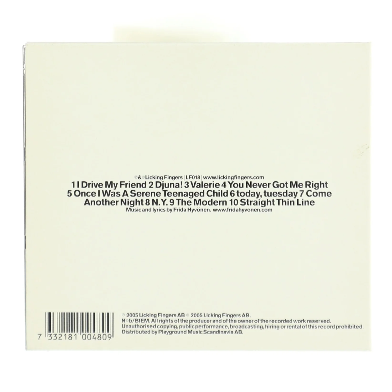 Frida Hyvönen - Until Death Comes CD fra Licking Fingers