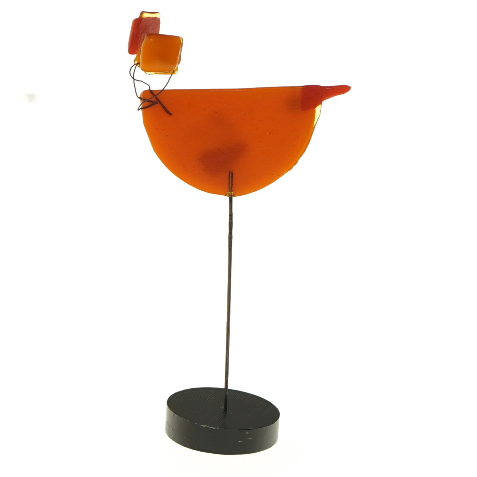 Dekorativ fugl i glas (str. 19 cm)