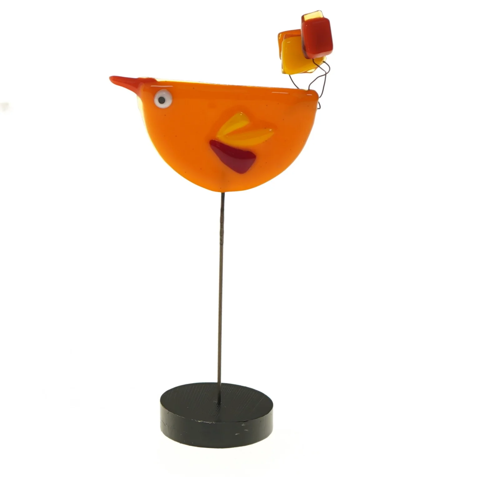 Dekorativ fugl i glas (str. 19 cm)