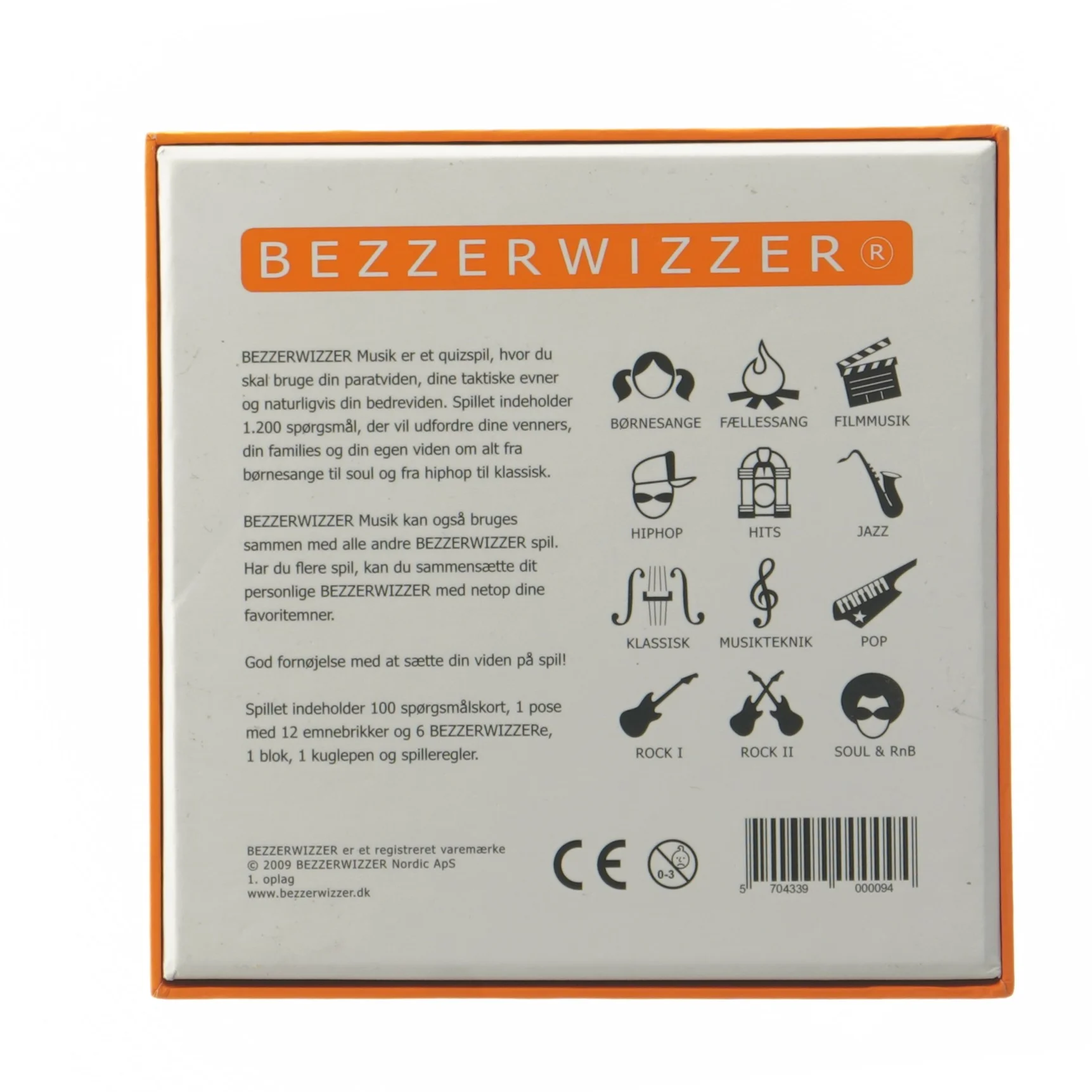 Bezzerwizzer musikquizspil (str. 7x15,5x15,5 cm)