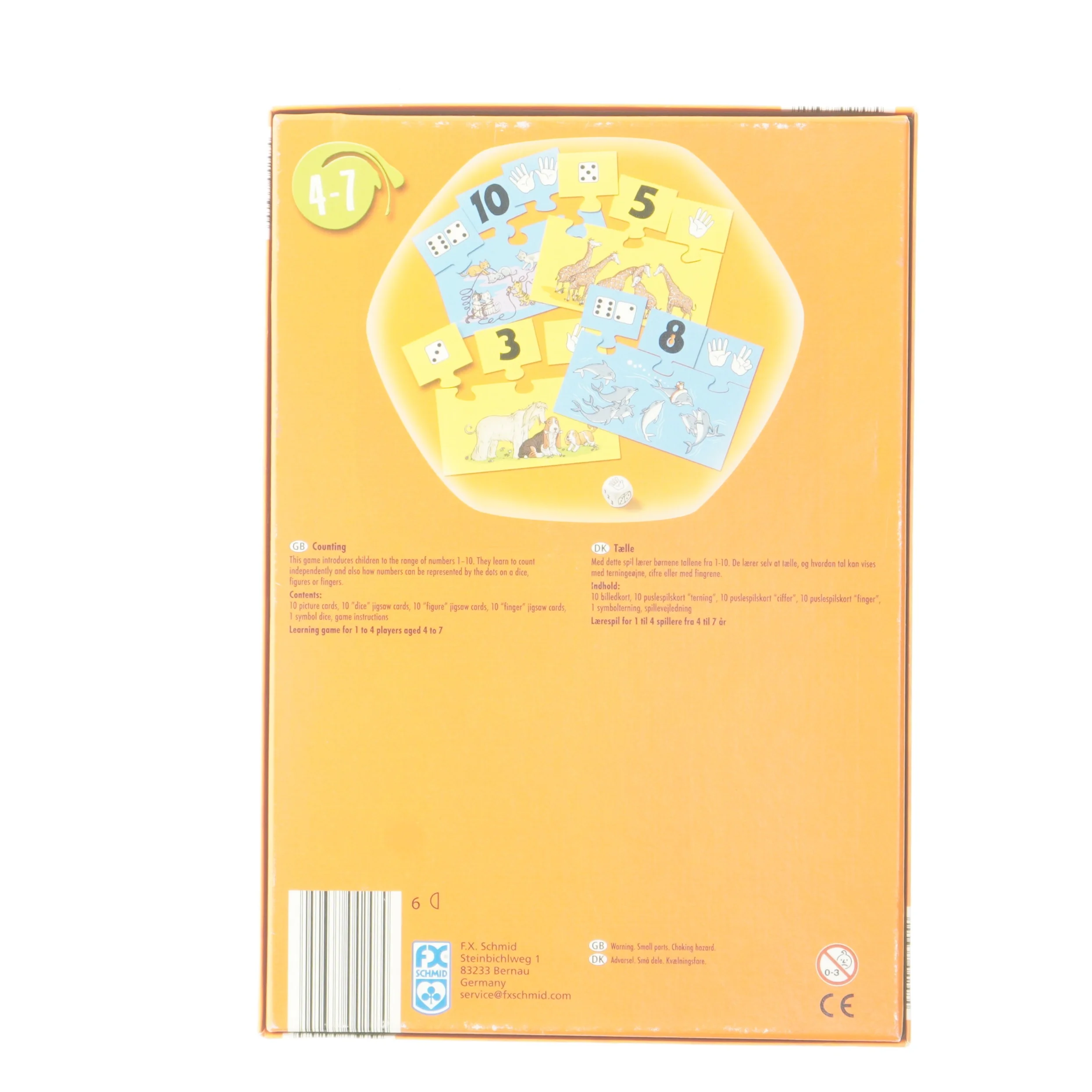 Lær og sjov tællespil for børn fra FX Schmid (str. 3x27x19 cm)