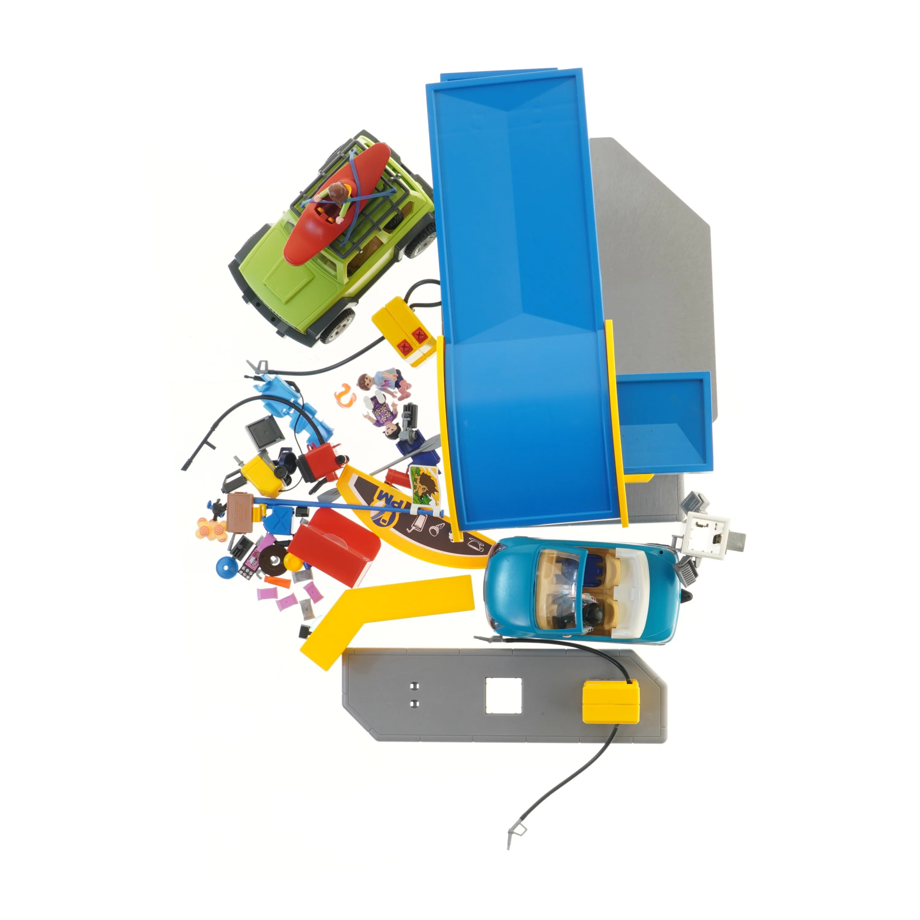 Legetøjs benzinstation og biler fra Playmobil (str. 23x33 cm)