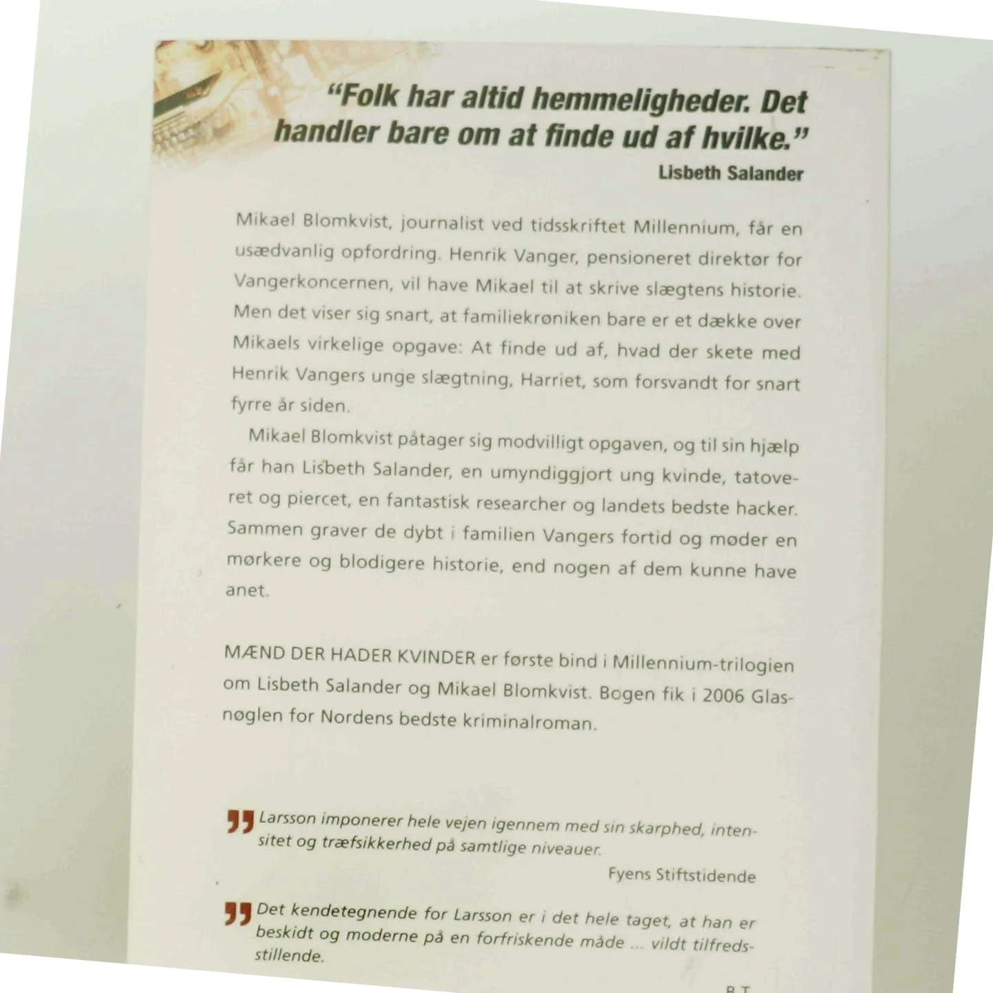 Mænd der hader kvinder af Stieg Larsson (Bog)