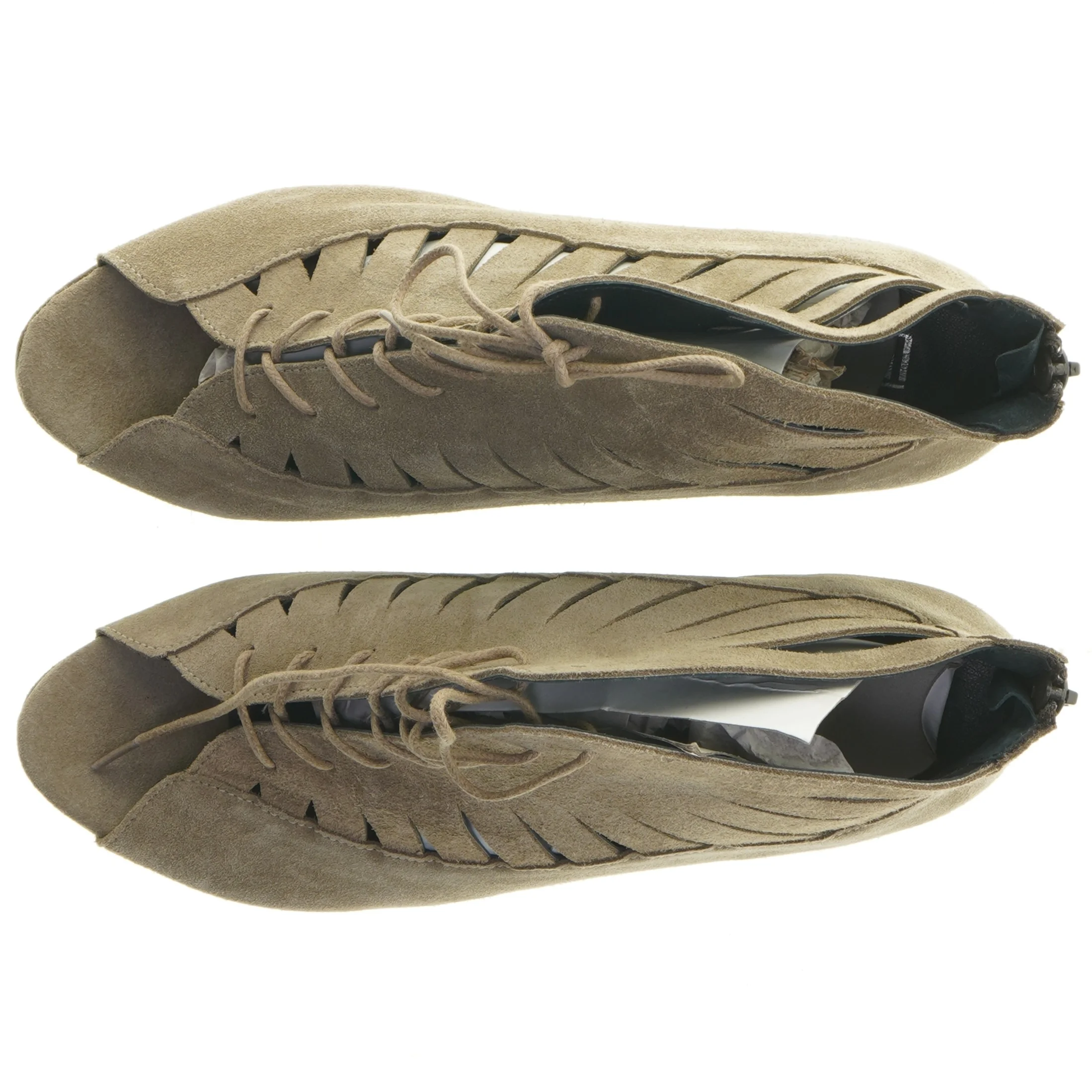 Højhælede åbne støvler i ruskind fra Bdk (str. Længde, 27 cm)