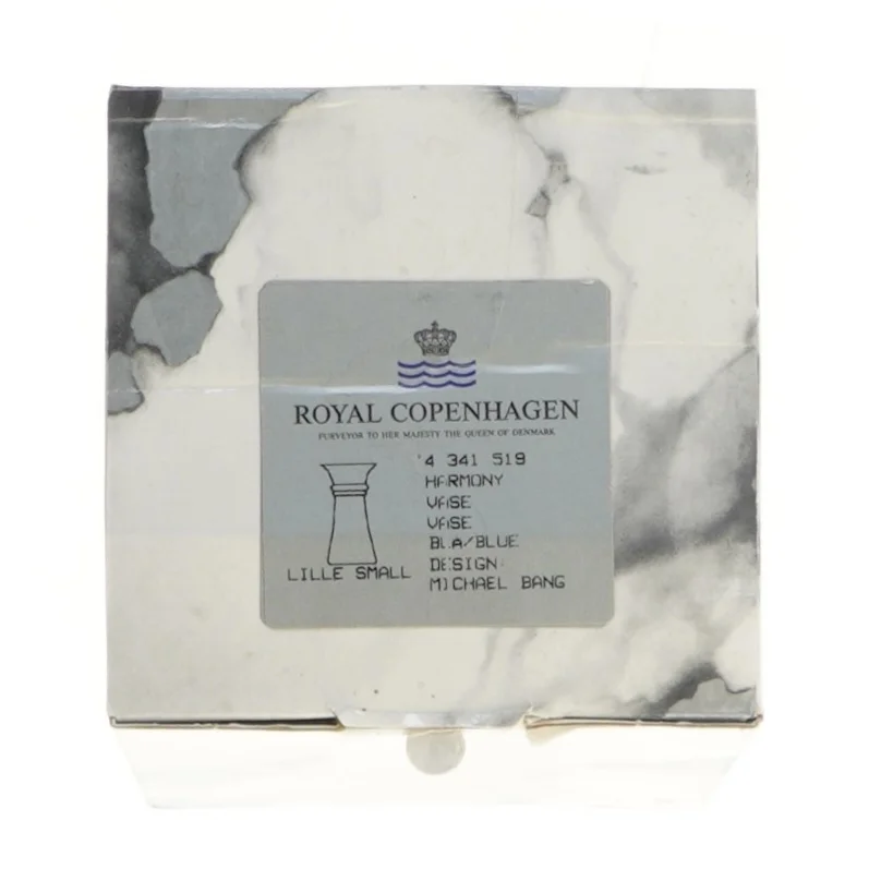 Blå glasvase fra Royal Copenhagen fra Royal Copenhagen (str. 16,5 cm)