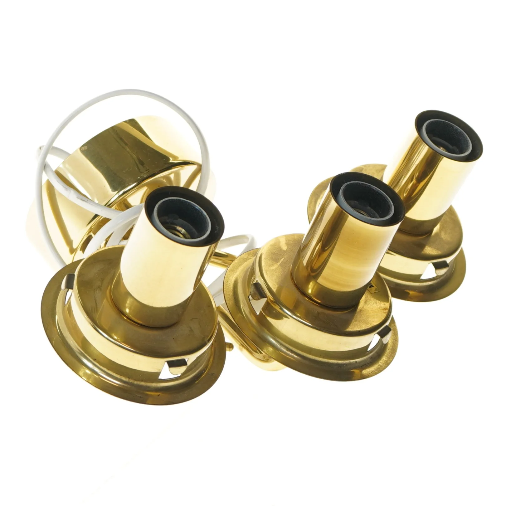 Guld væglampe med tre spots (str. 23 cm)