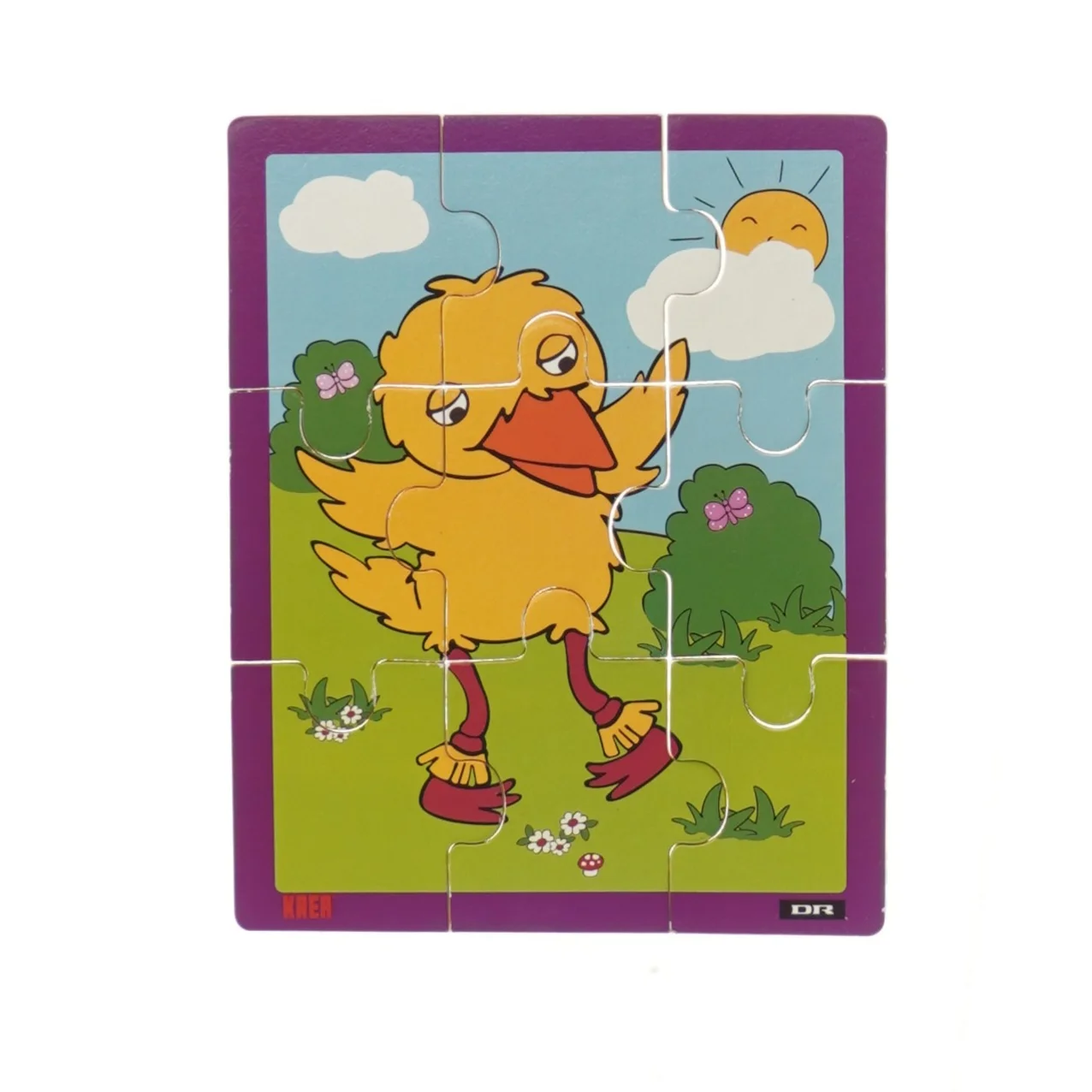 Børnepuslespil med kylling motiv (str. 20x16 cm)