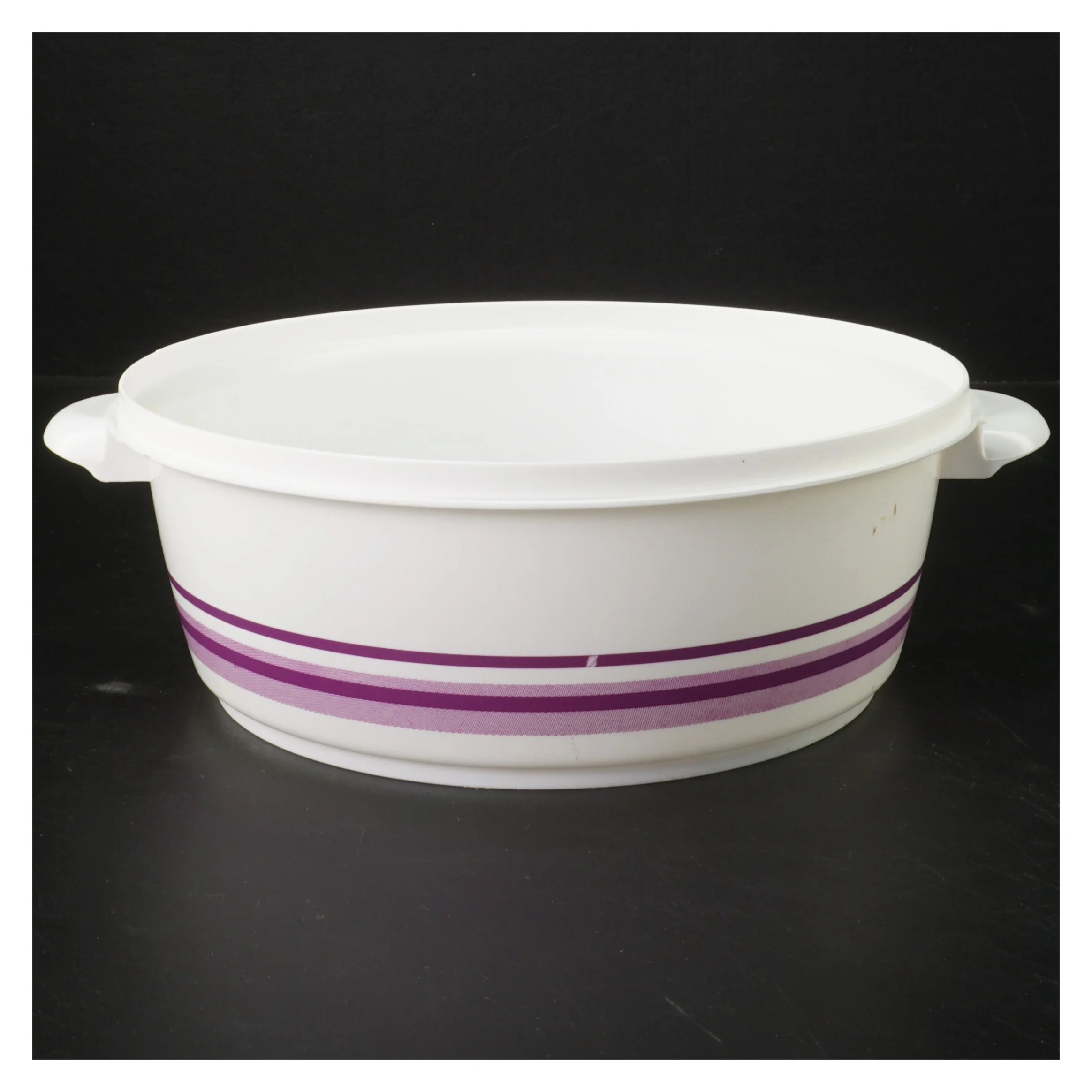 Plastik skål med låg (str. Ø 22 cm)