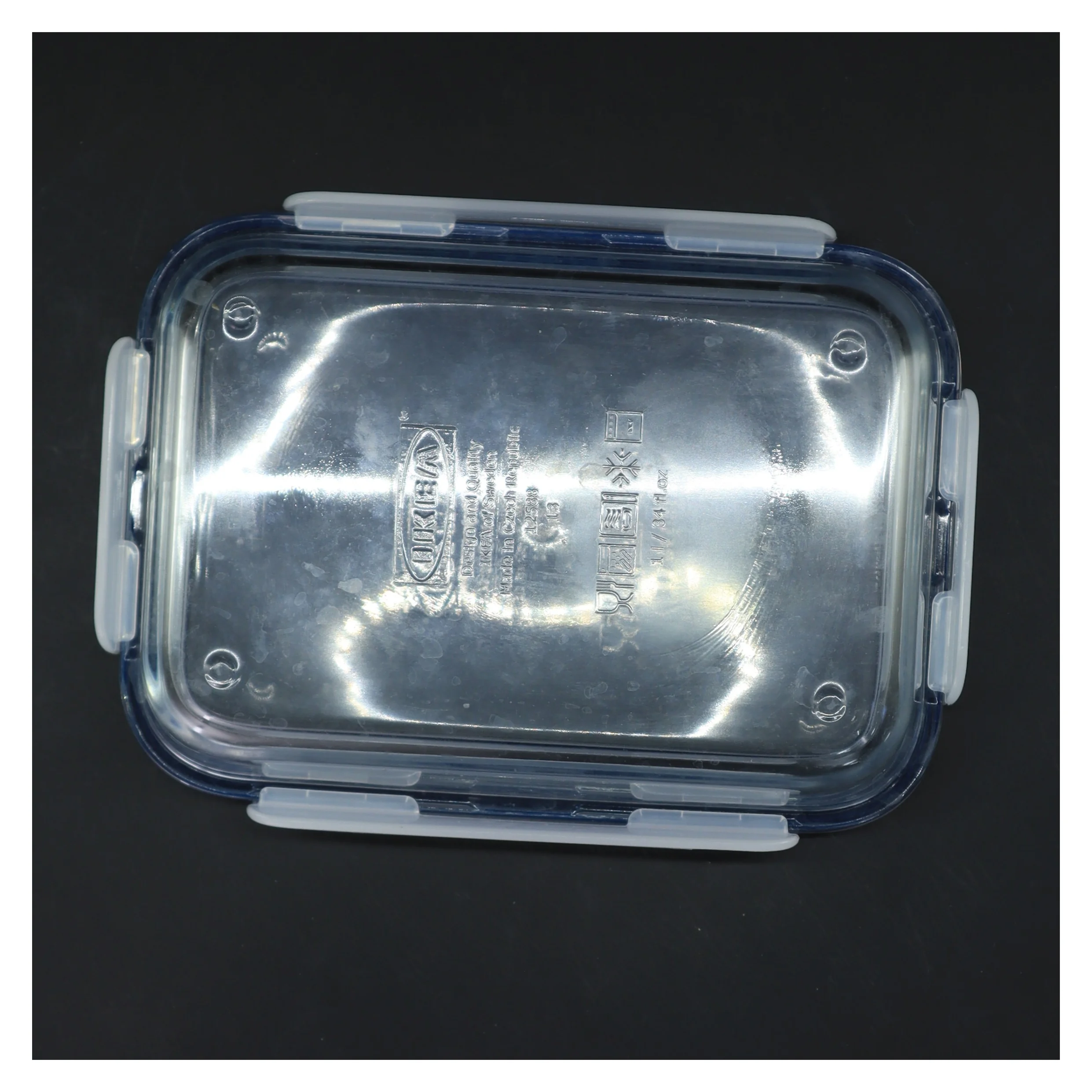 Glasfødevarebeholder med låg fra LiteraX (str. 15x21 cm)