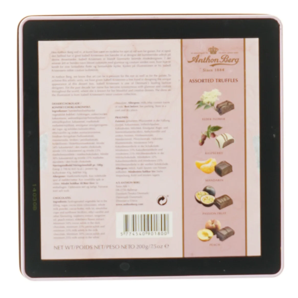  Anthon Berg chokolade æske (str. 20,5x20,5 cm)