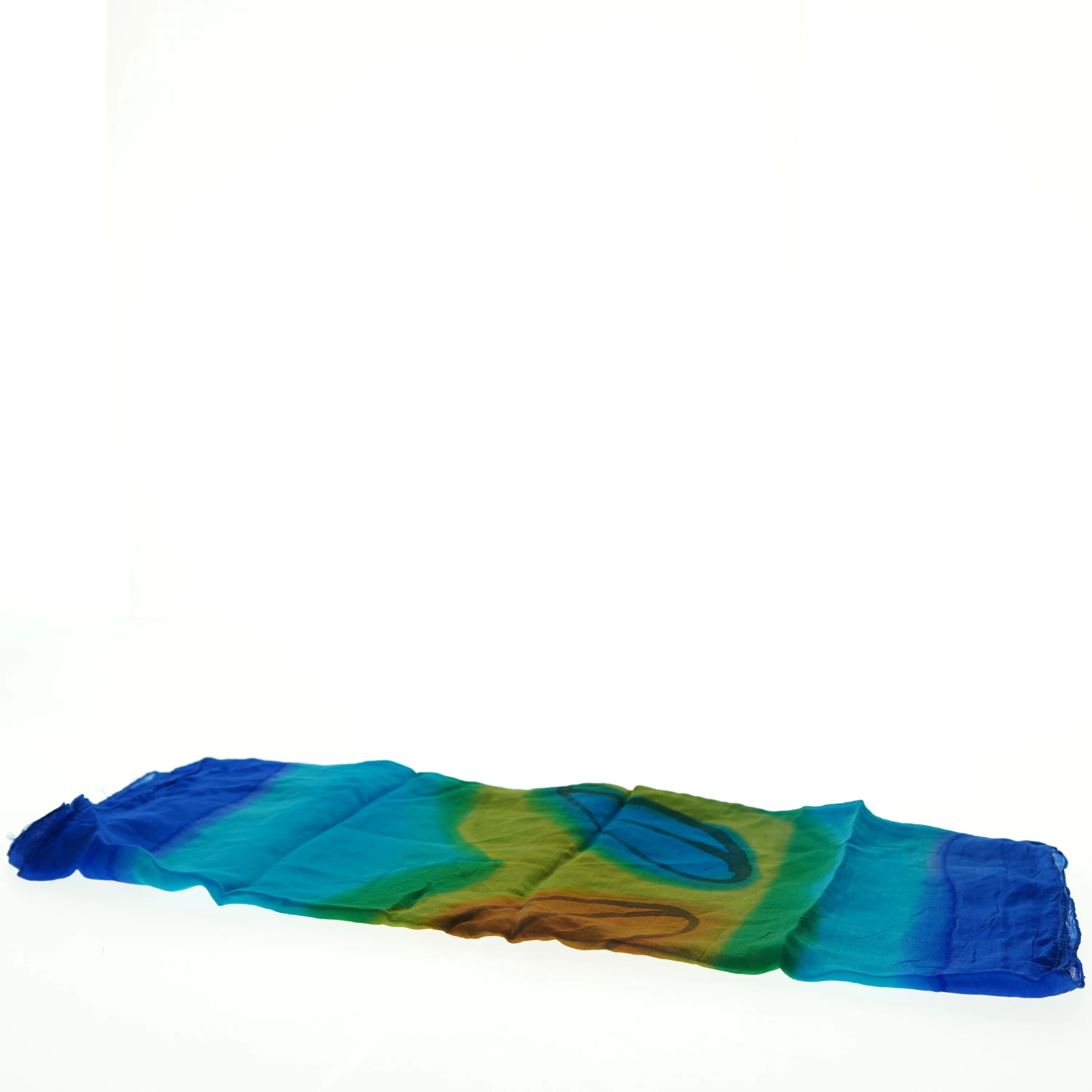 Flerfarvet silketørklæde (str. 45 x 165 cm)