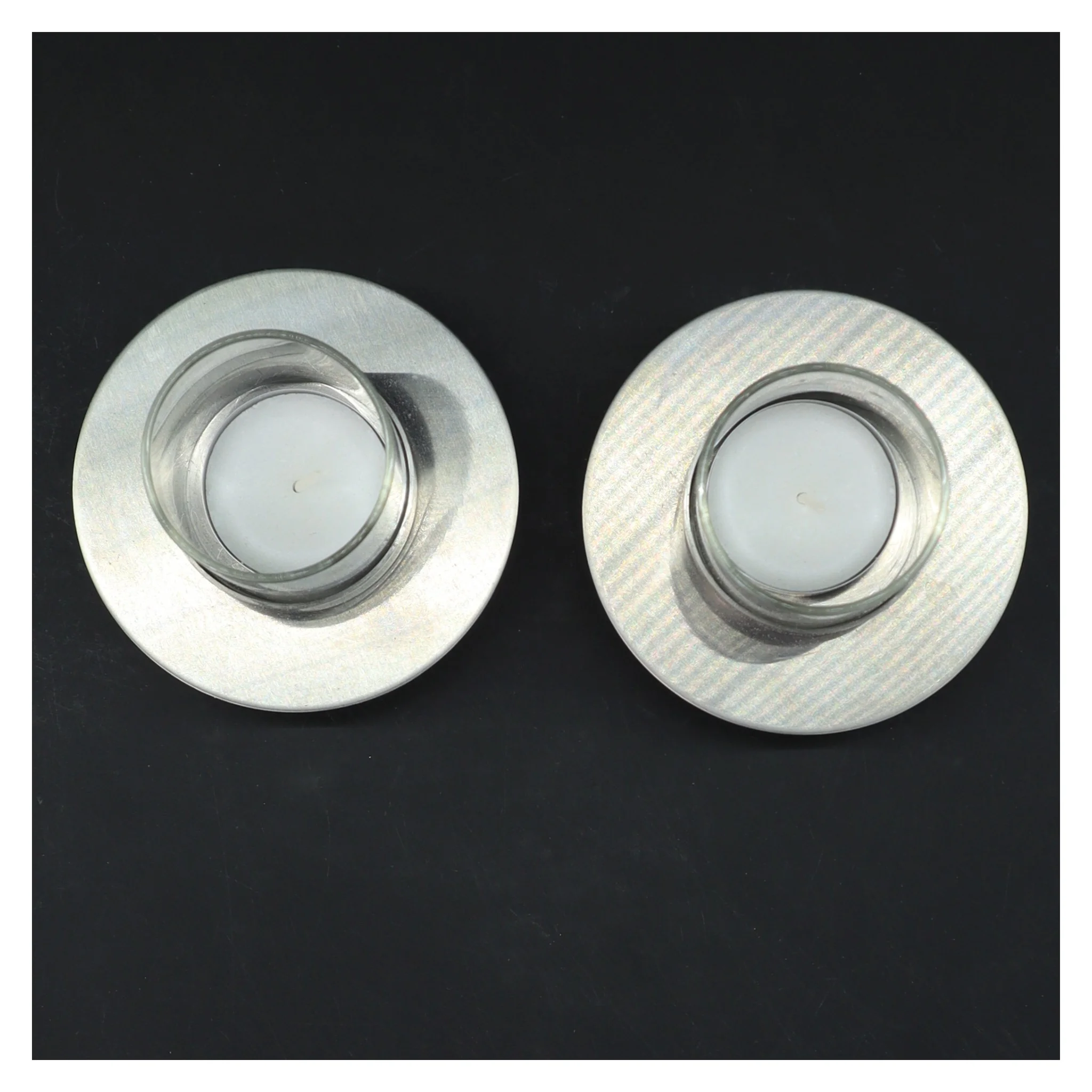 To fyrfads stager, Stelton,  i metal og glas (str. 10,5 cm)