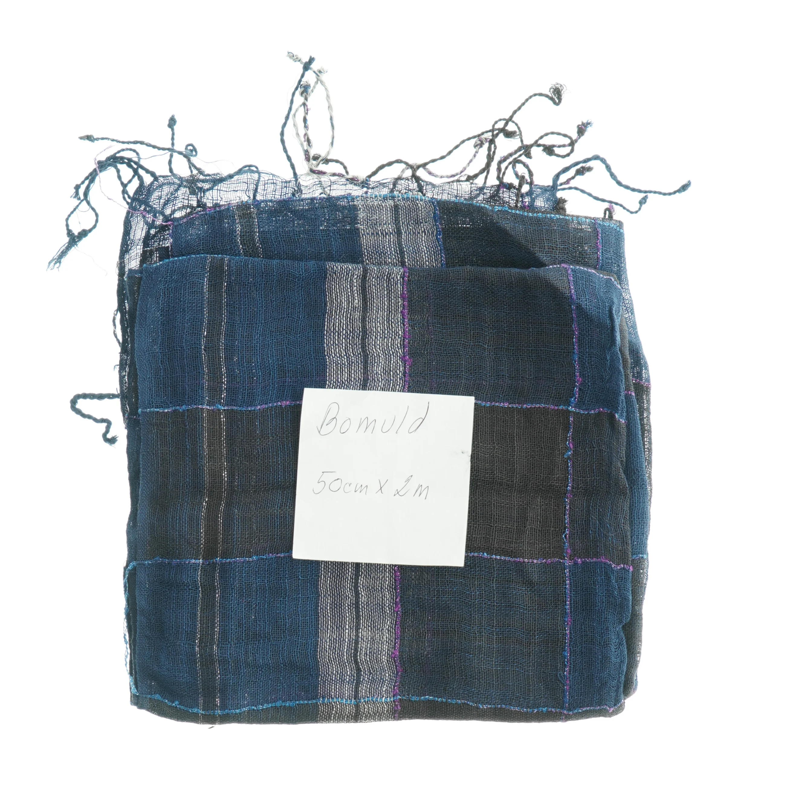 Mørkeblåt bomuldstørklæde (str. 50 x 2 m)