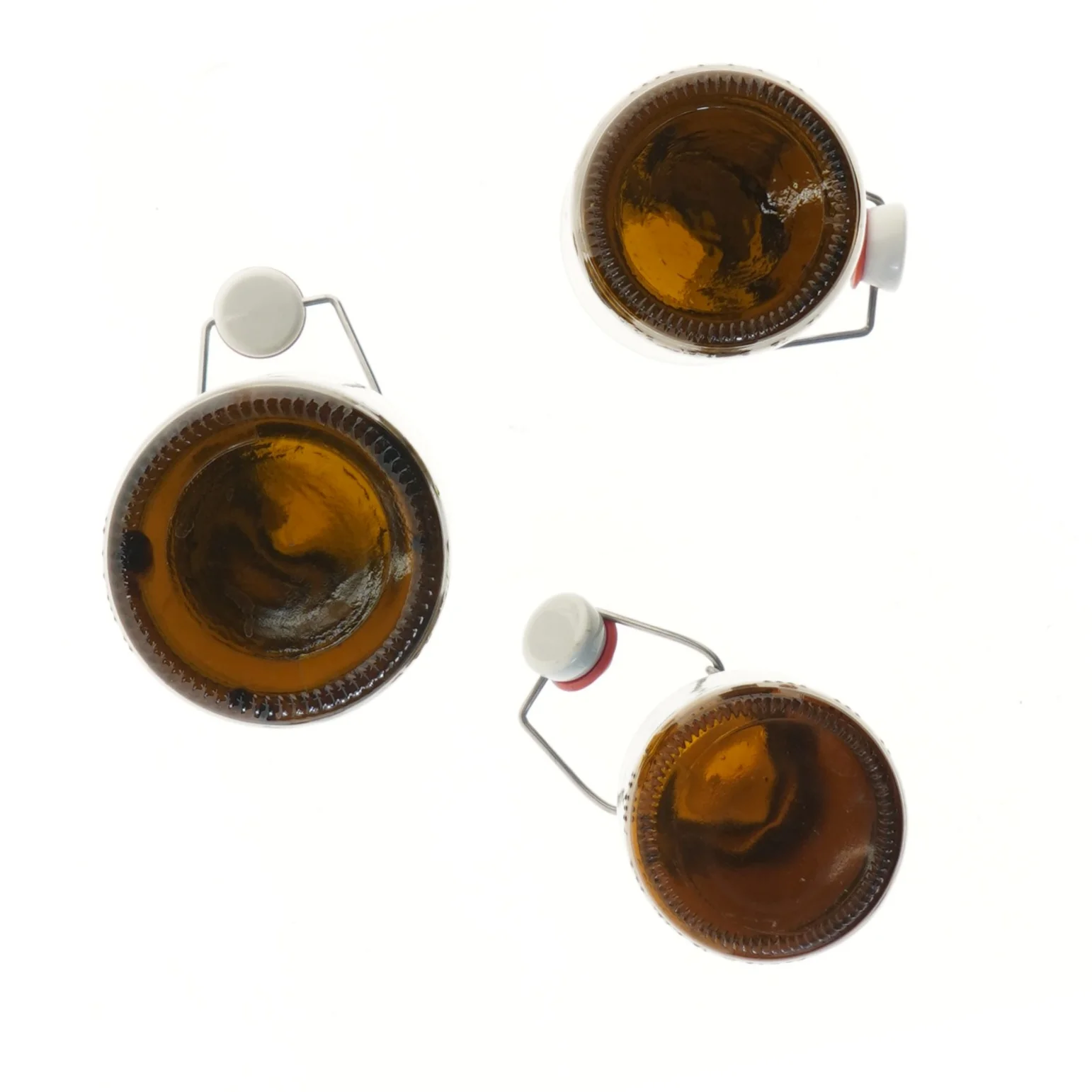 Tre store glasflasker med patentlukning (str. 22, 26 og 31 cm)