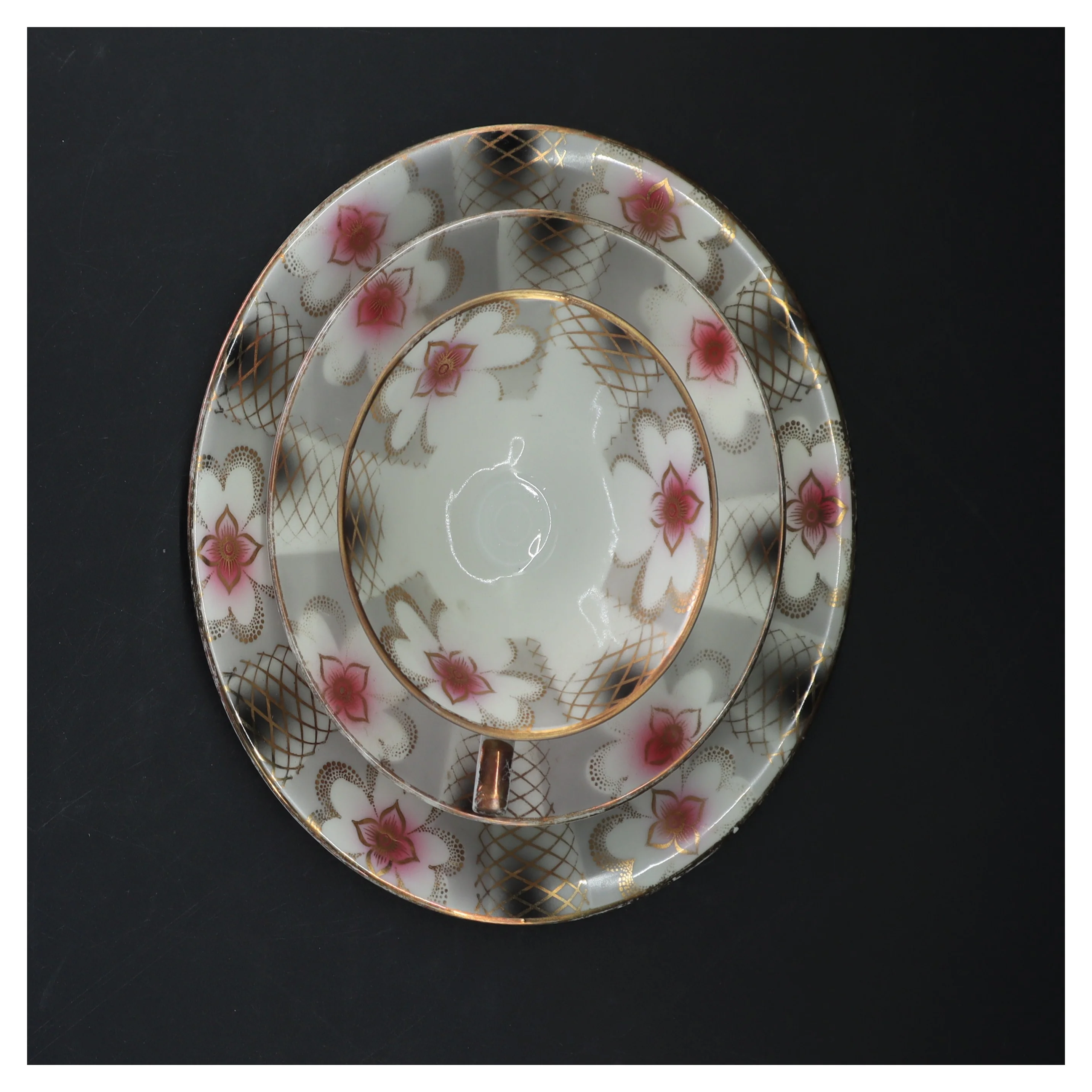 Tekop med underkop og tallerken fra Bavaria (str. Ø. 19,5 cm. og 15 cm)