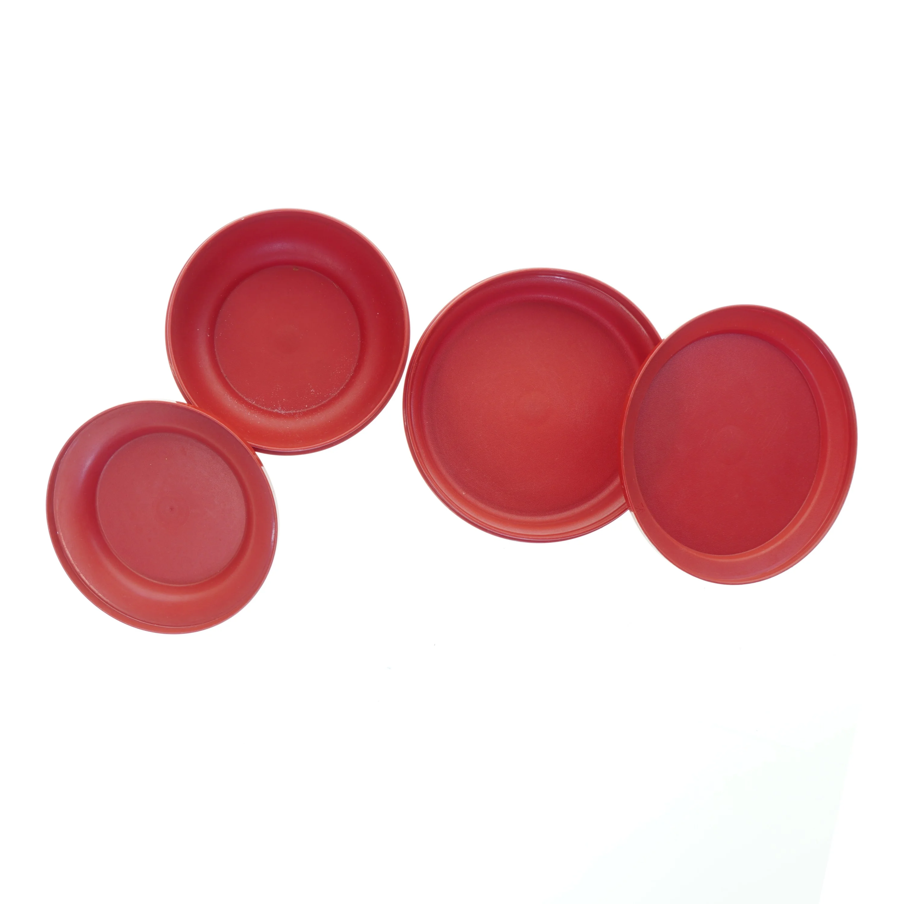 Plastik opbevaringsskåle med låg fra Tupperware (str. Ø 18 og 16 cm)