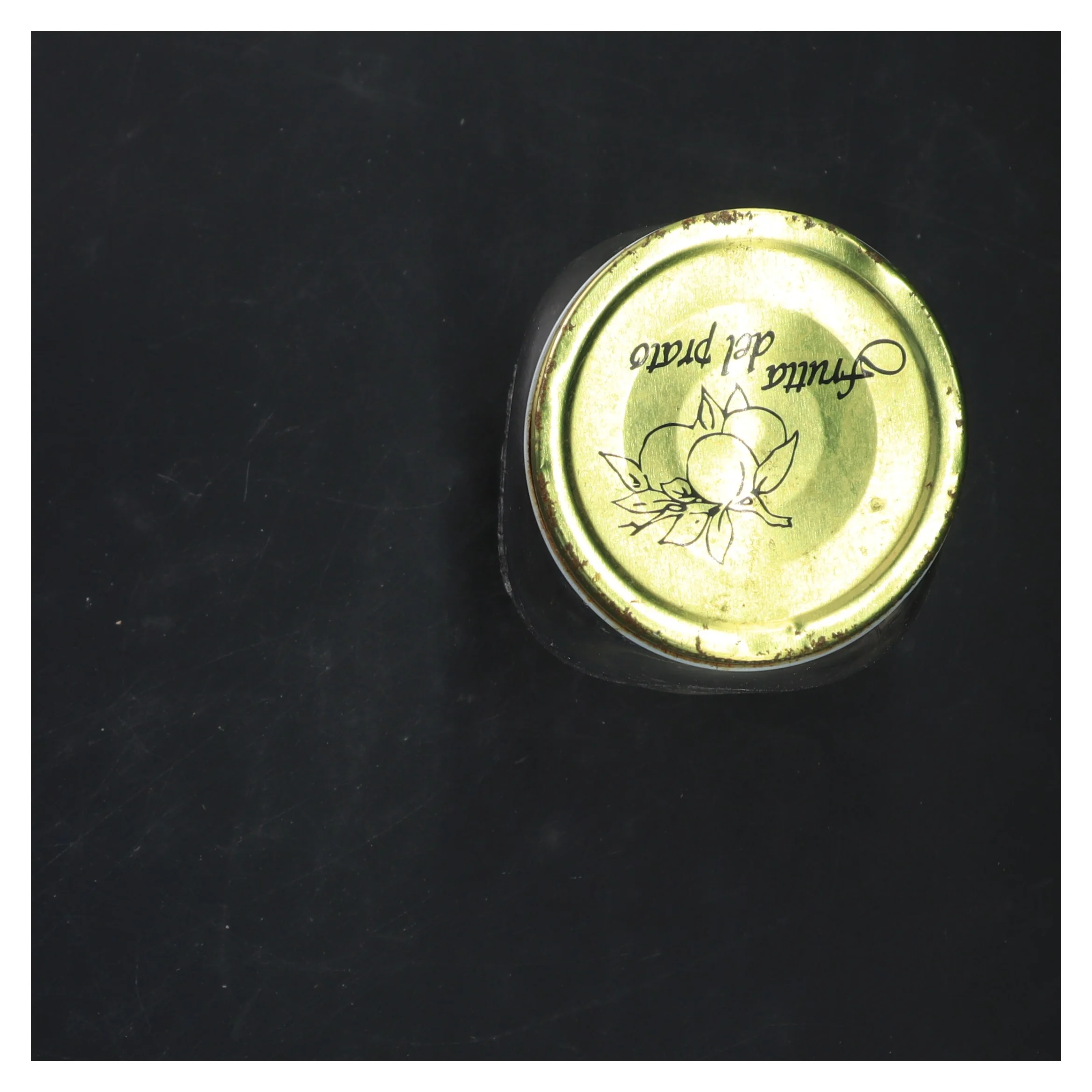 Glasbeholder med metal låg (str. 16,5x9 cm)