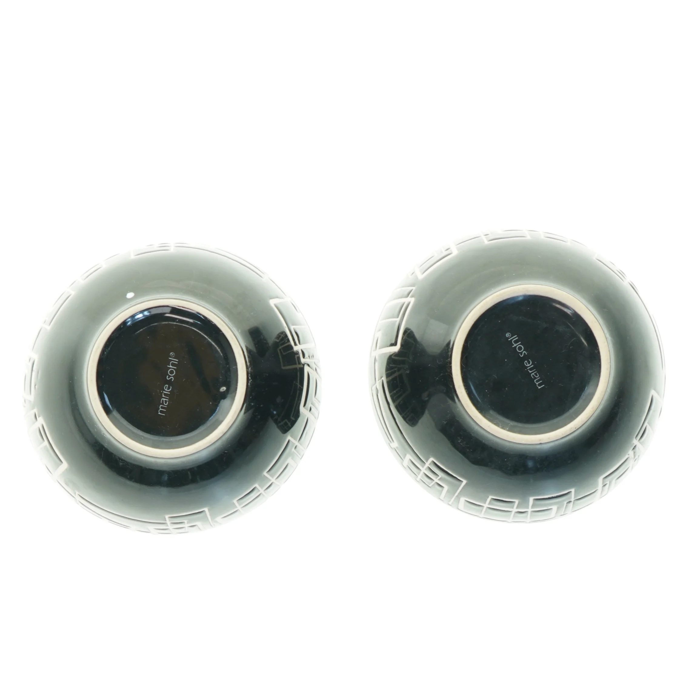 Sæt af skåle med geometrisk mønster fra Marie Sohl (str. Ø 14 cm)