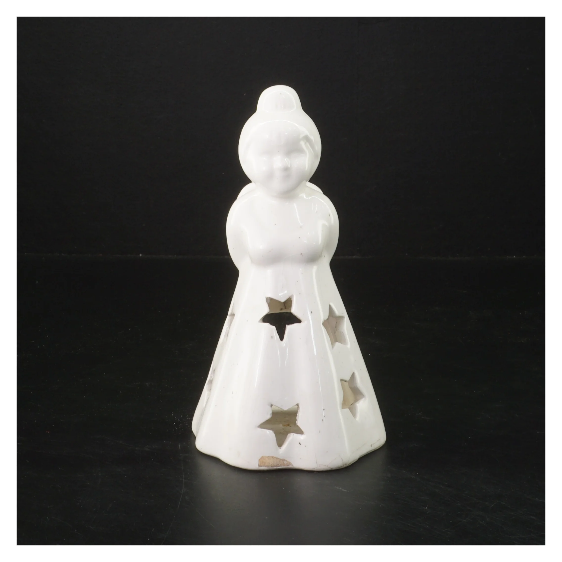 Keramisk engel lysestage (str. 17 cm)