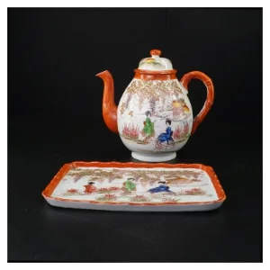 Kinesisk tepotte sæt (str. 22 x 16 cm og 20 x 20 cm)
