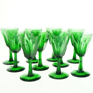 10 Grønne holmegaardglas (str. 15 x 8 cm)